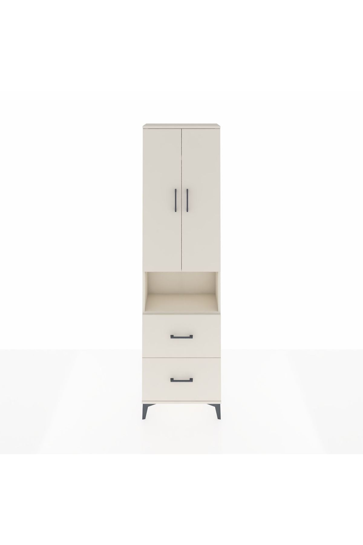 Arges Dolap 3 Raflı 2 Çekmeceli Tek Askılı 60x30x221 - S29M187V1A