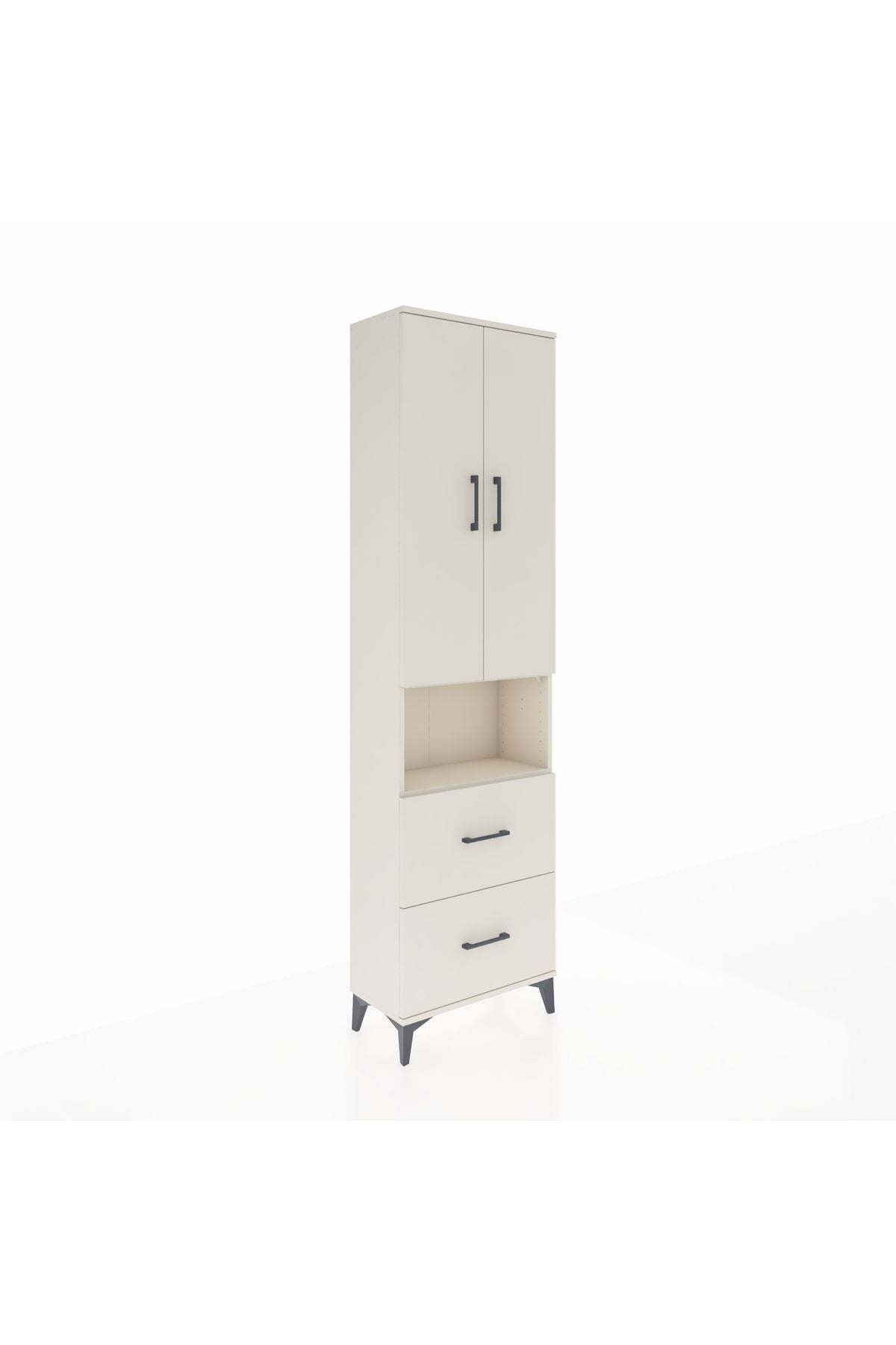 Arges Dolap 3 Raflı 2 Çekmeceli Tek Askılı 60x30x221 - S29M187V1A
