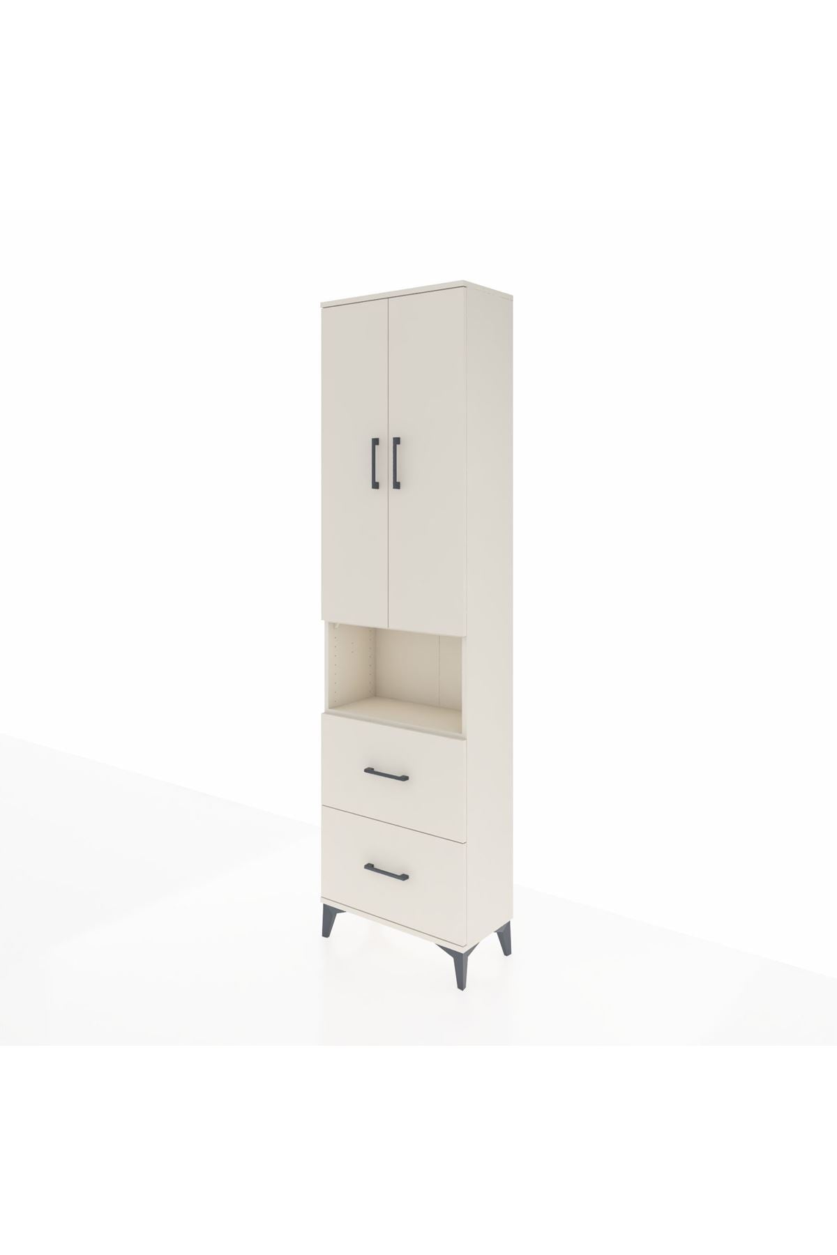 Arges Dolap 3 Raflı 2 Çekmeceli Tek Askılı 60x30x221 - S29M187V1A