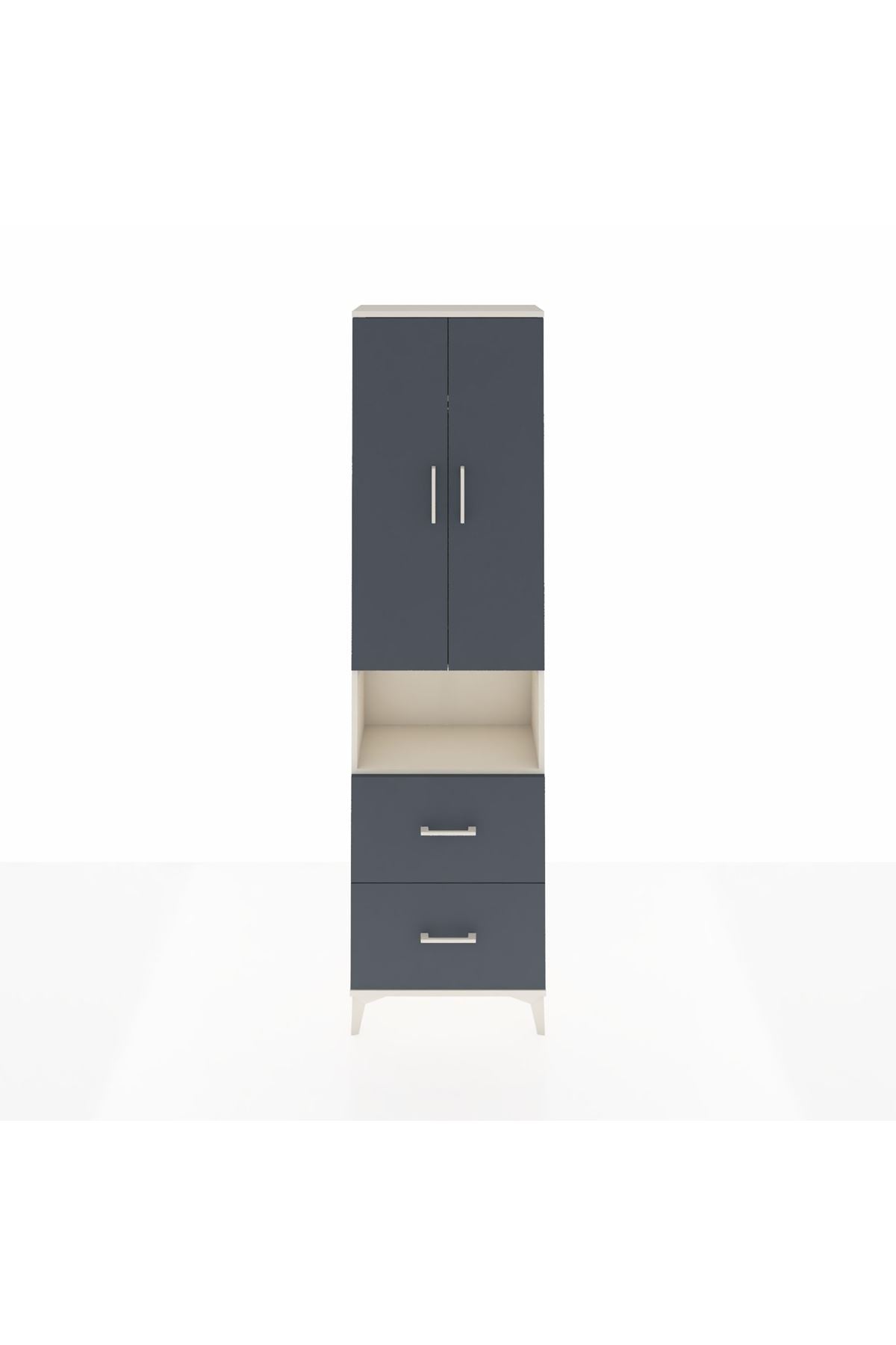 Arges Dolap 3 Raflı 2 Çekmeceli Tek Askılı 60x30x221 - S29M187V2A