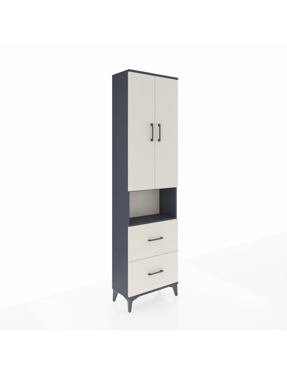 Arges Dolap 3 Raflı 2 Çekmeceli Tek Askılı 60x30x221 - S29M187V4A