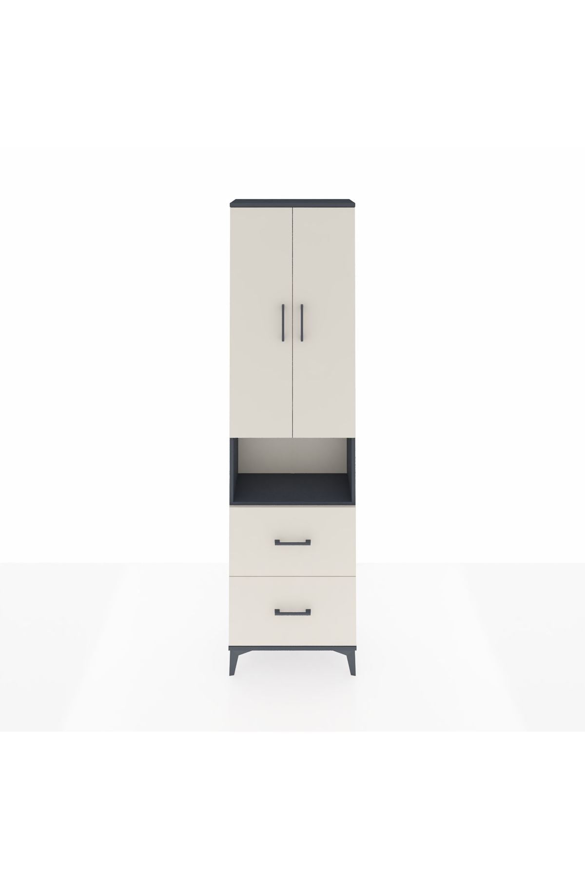 Arges Dolap 3 Raflı 2 Çekmeceli Tek Askılı 60x30x221 - S29M187V4A