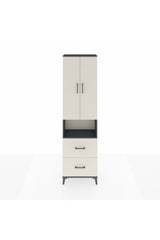 Arges Dolap 3 Raflı 2 Çekmeceli Tek Askılı 60x30x221