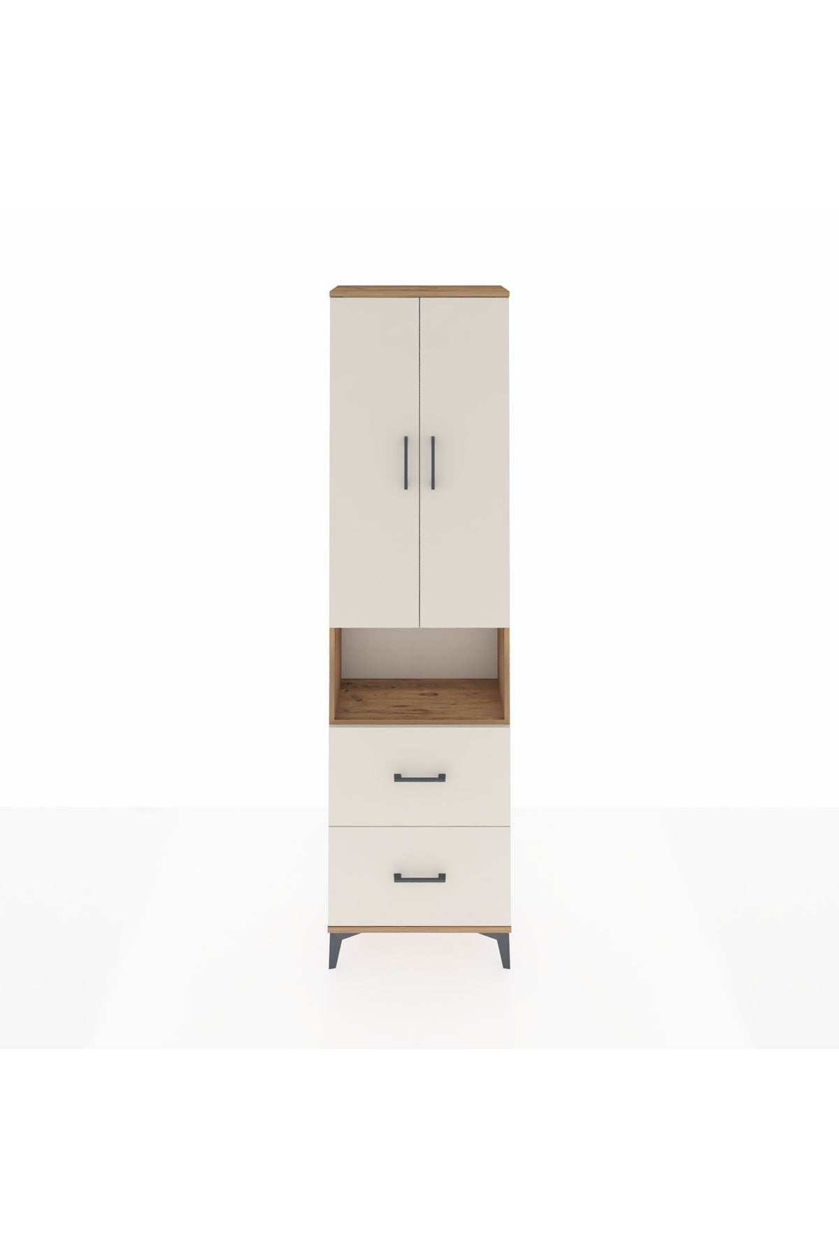 Arges Dolap 3 Raflı 2 Çekmeceli Tek Askılı 60x30x221 - S29M187V7A