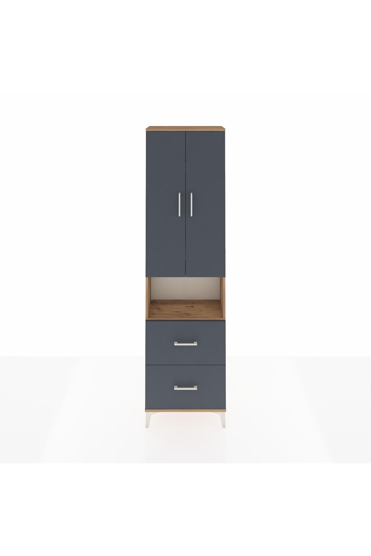 Arges Dolap 3 Raflı 2 Çekmeceli Tek Askılı 60x30x221 - S29M187V8A
