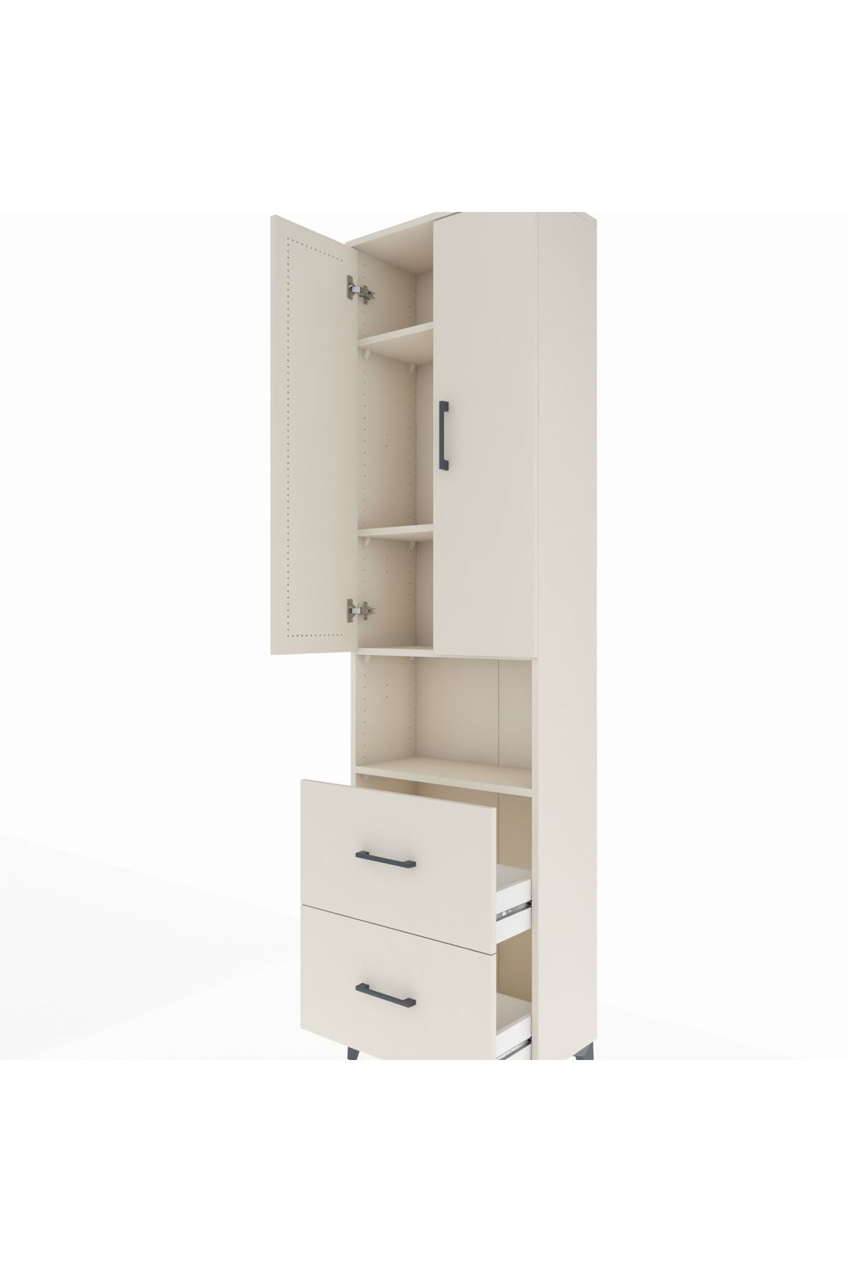 Arges Dolap 4 Raflı 2 Çekmeceli 2 Kapaklı 60x30x221 - S29M188V1A
