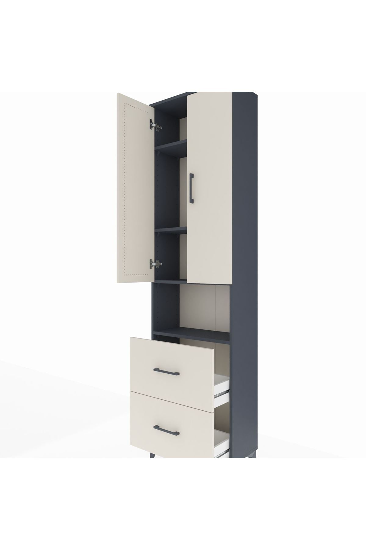 Arges Dolap 4 Raflı 2 Çekmeceli 2 Kapaklı 60x30x221 - S29M188V4A