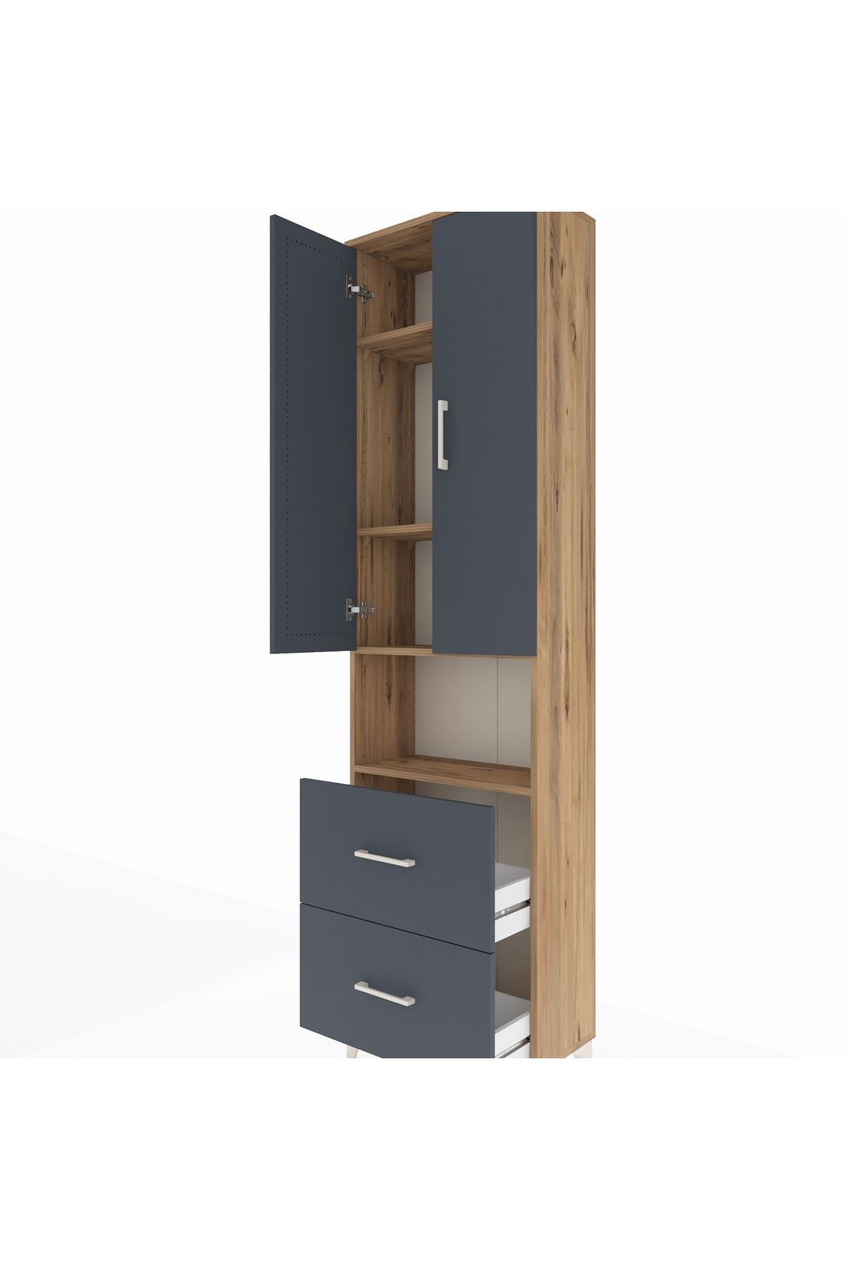Arges Dolap 4 Raflı 2 Çekmeceli 2 Kapaklı 60x30x221 - S29M188V8A