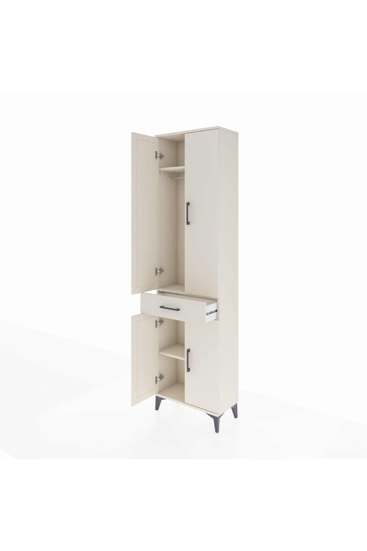 Arges Dolap 3 Raflı Tek Çekmeceli Tek Askılı 60x30x221 - S29M190V1A