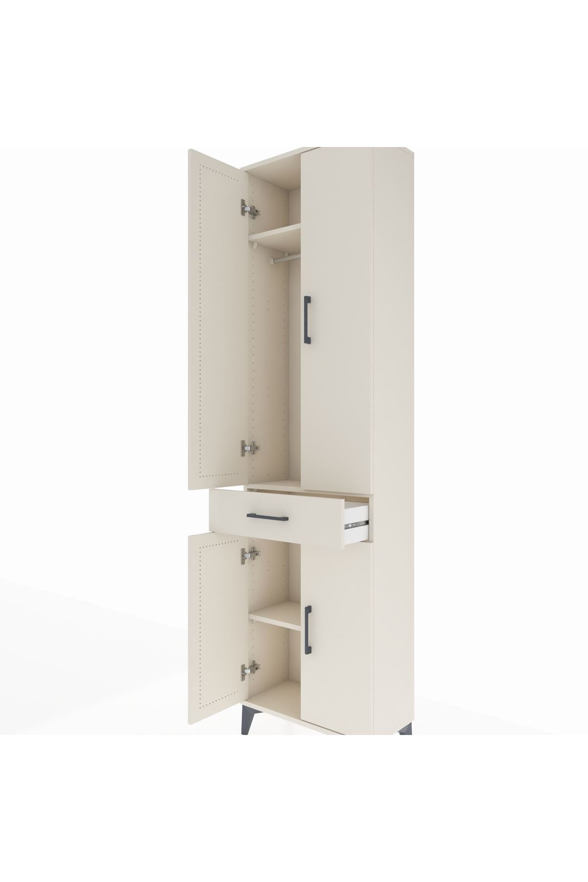 Arges Dolap 3 Raflı Tek Çekmeceli Tek Askılı 60x30x221 - S29M190V1A