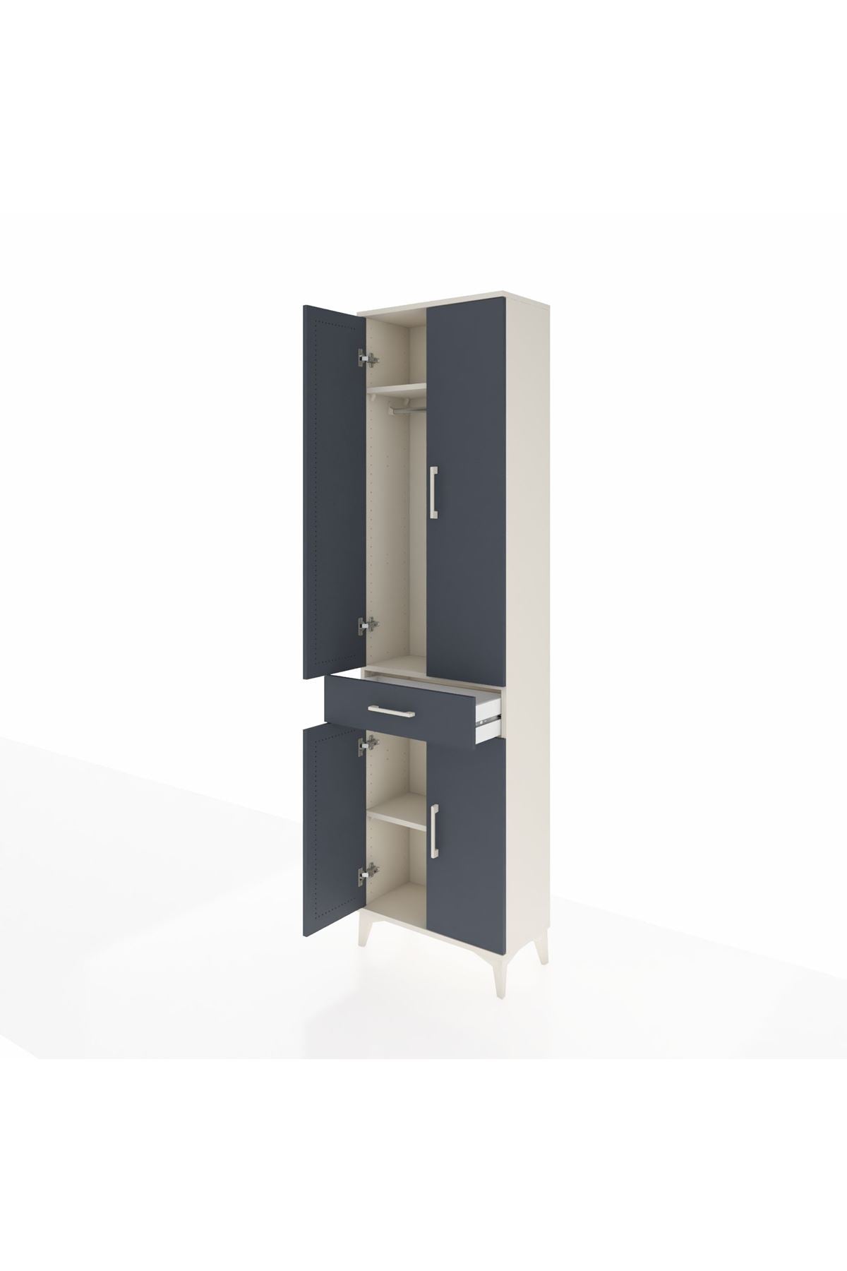 Arges Dolap 3 Raflı Tek Çekmeceli Tek Askılı 60x30x221 - S29M190V2A