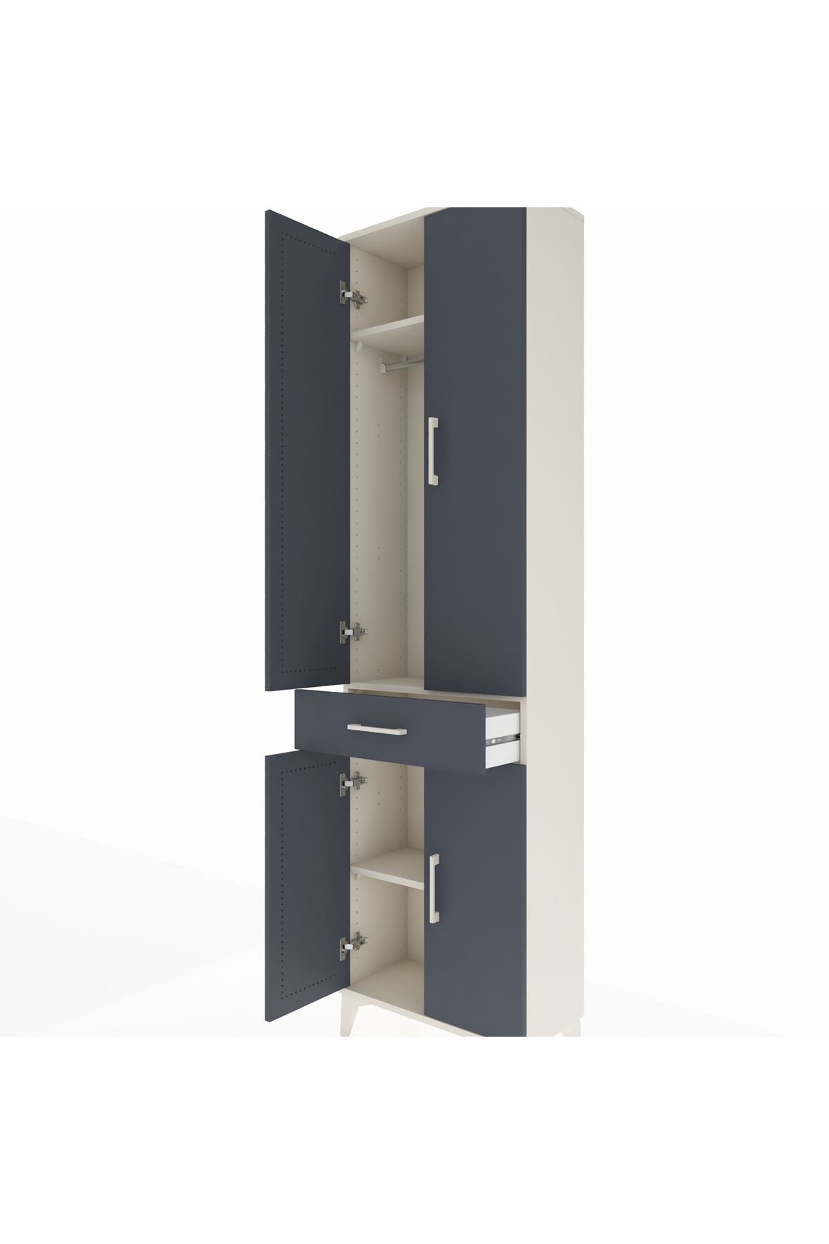 Arges Dolap 3 Raflı Tek Çekmeceli Tek Askılı 60x30x221 - S29M190V2A