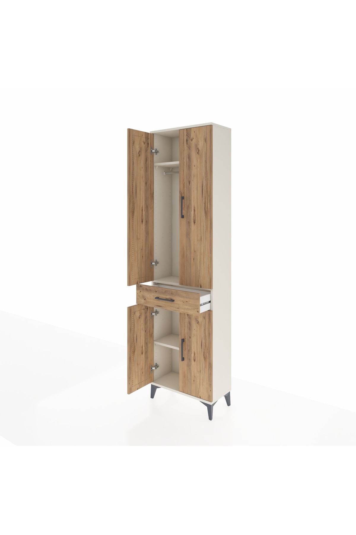 Arges Dolap 3 Raflı Tek Çekmeceli Tek Askılı 60x30x221 - S29M190V3A