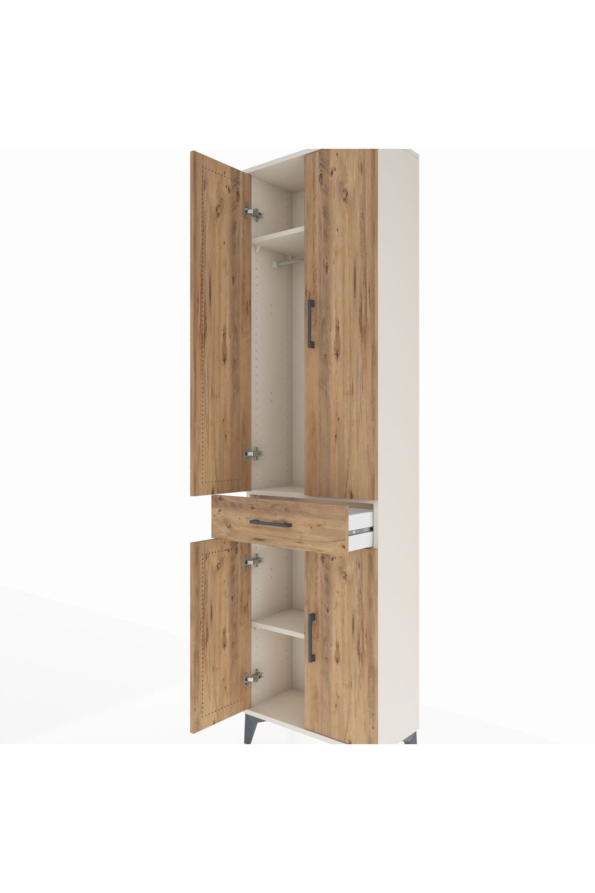 Arges Dolap 3 Raflı Tek Çekmeceli Tek Askılı 60x30x221 - S29M190V3A