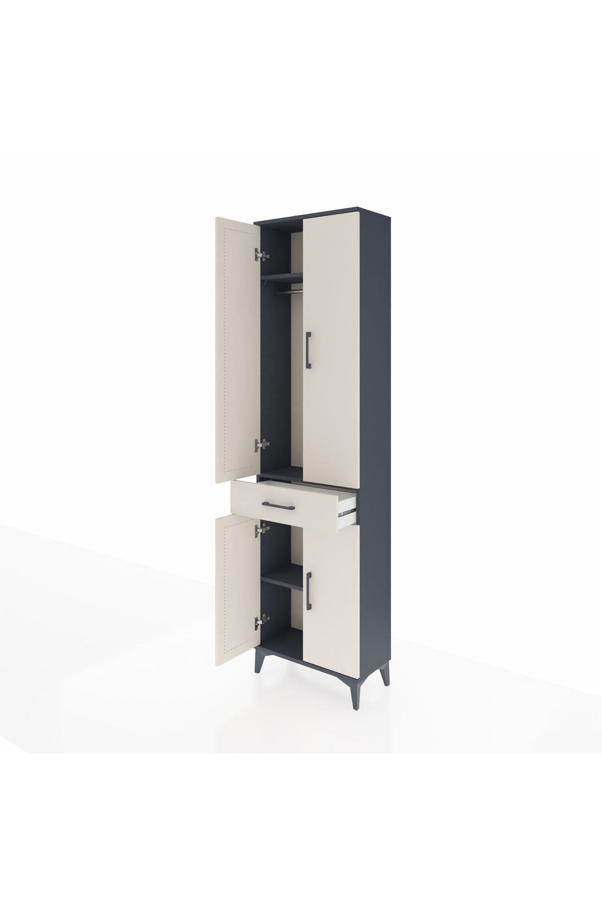 Arges Dolap 3 Raflı Tek Çekmeceli Tek Askılı 60x30x221 - S29M190V4A