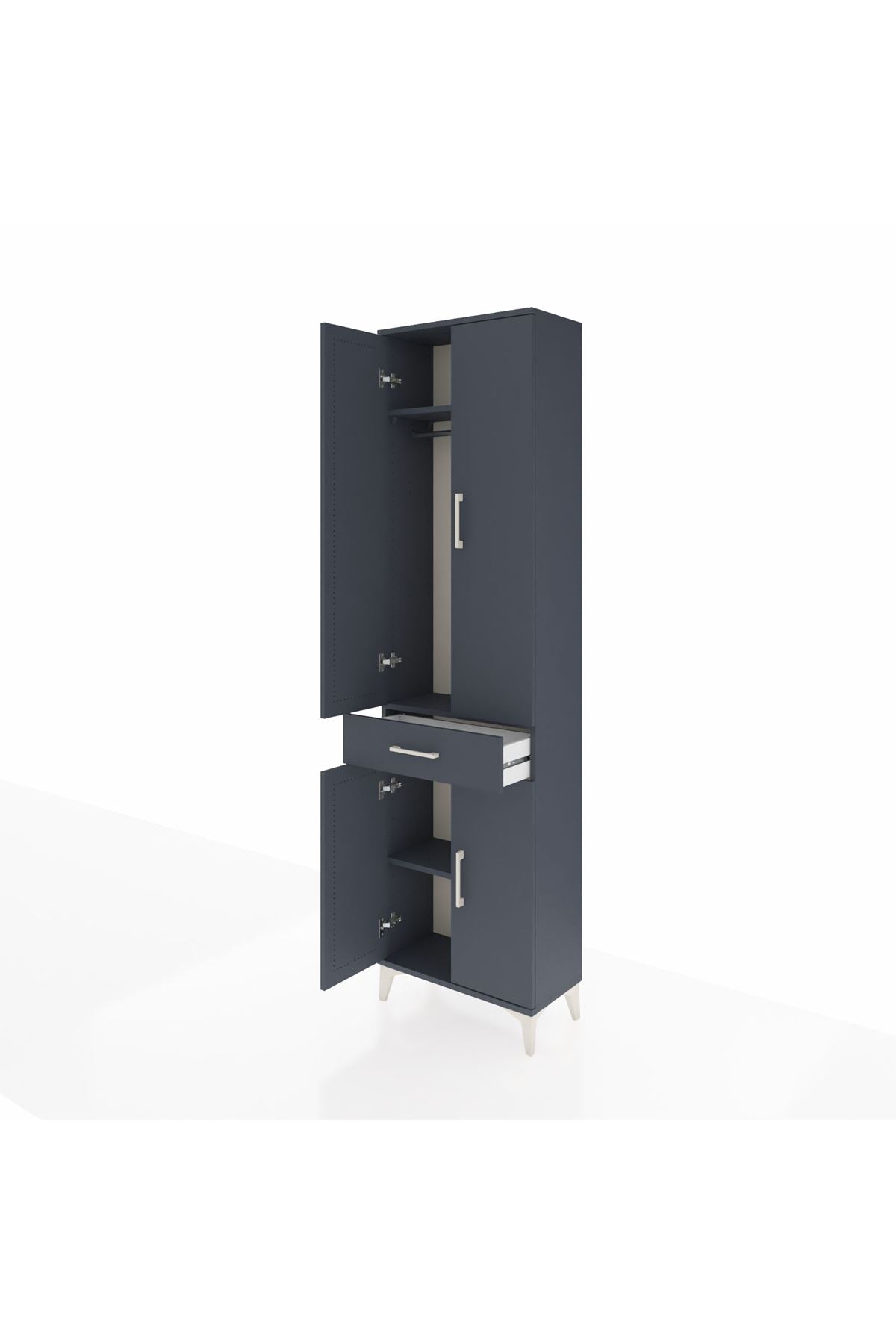 Arges Dolap 3 Raflı Tek Çekmeceli Tek Askılı 60x30x221 - S29M190V5A