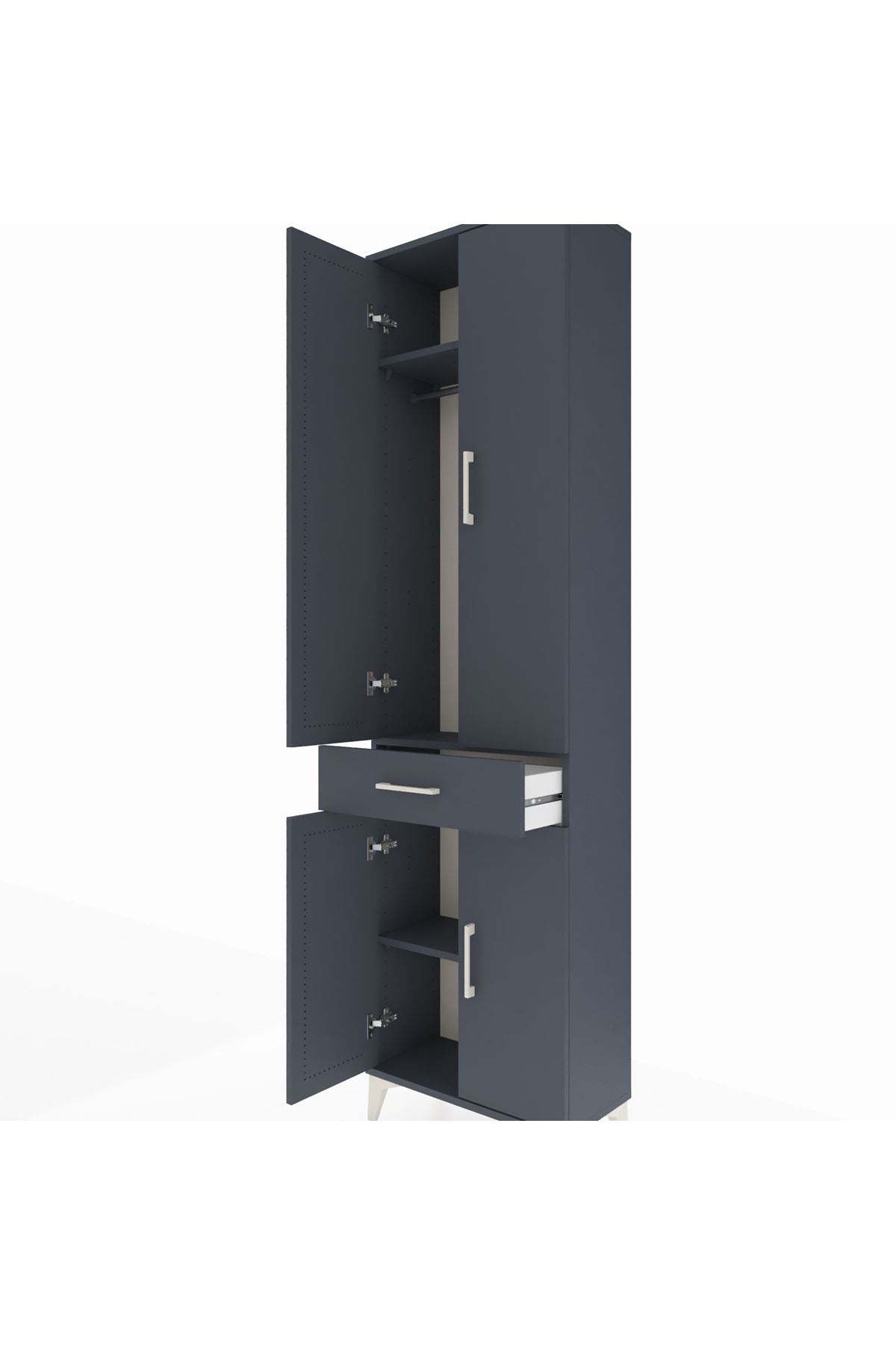 Arges Dolap 3 Raflı Tek Çekmeceli Tek Askılı 60x30x221 - S29M190V5A