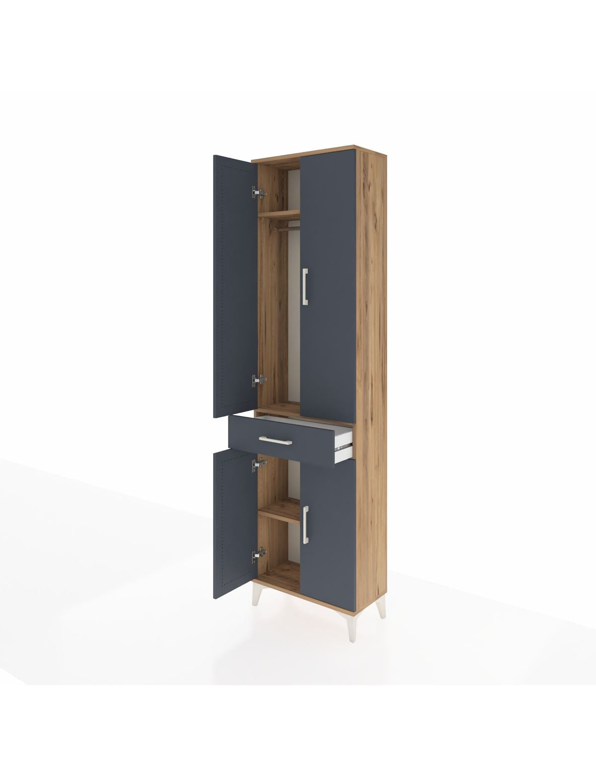 Arges Dolap 3 Raflı Tek Çekmeceli Tek Askılı 60x30x221 - S29M190V8A