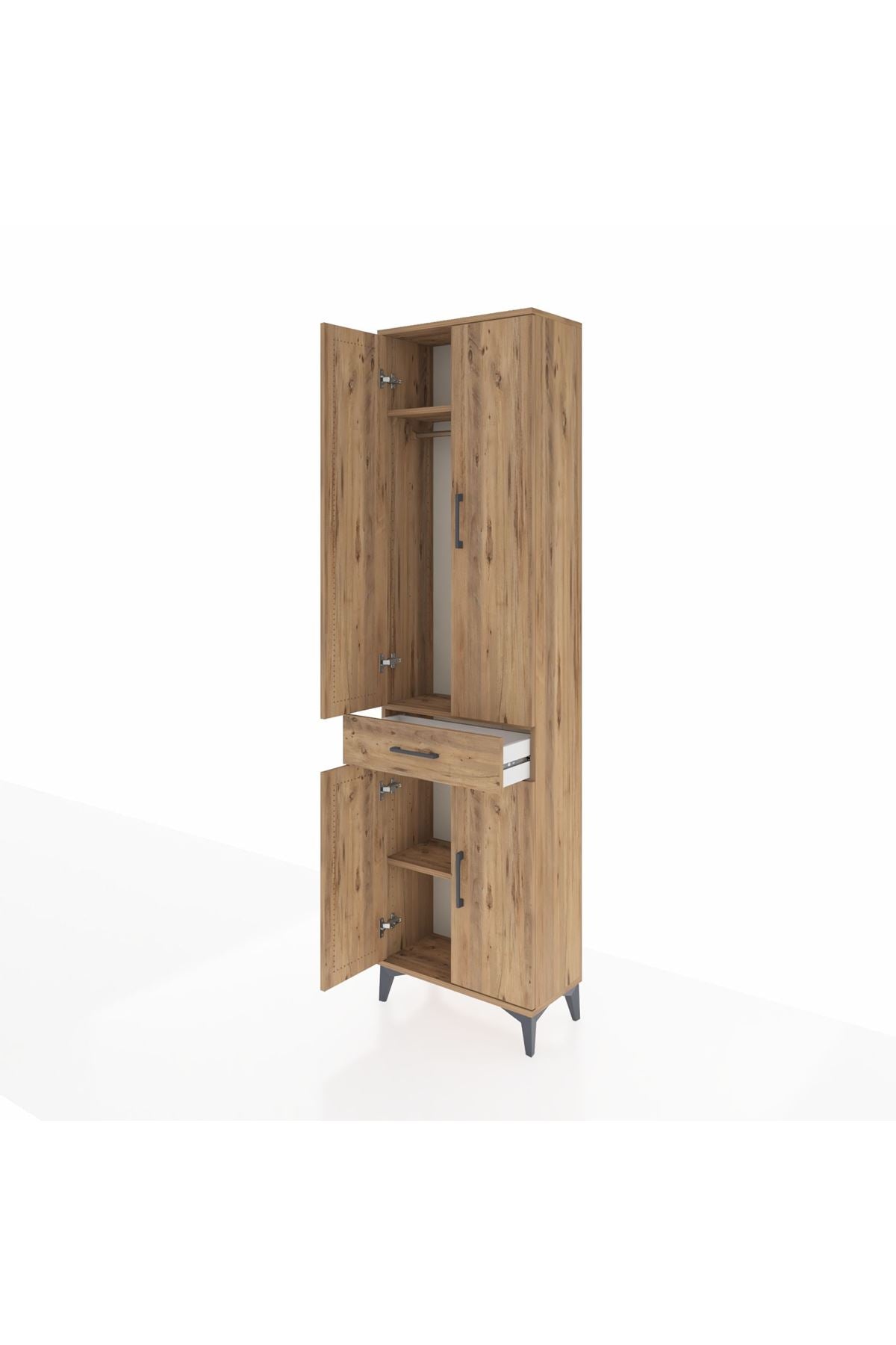 Arges Dolap 3 Raflı Tek Çekmeceli Tek Askılı 60x30x221 - S29M190V9A