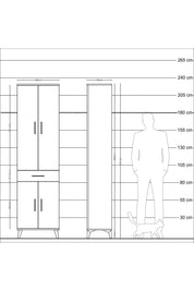 Arges Dolap 3 Raflı Tek Çekmeceli Tek Askılı 60x30x221 - S29M190V9A