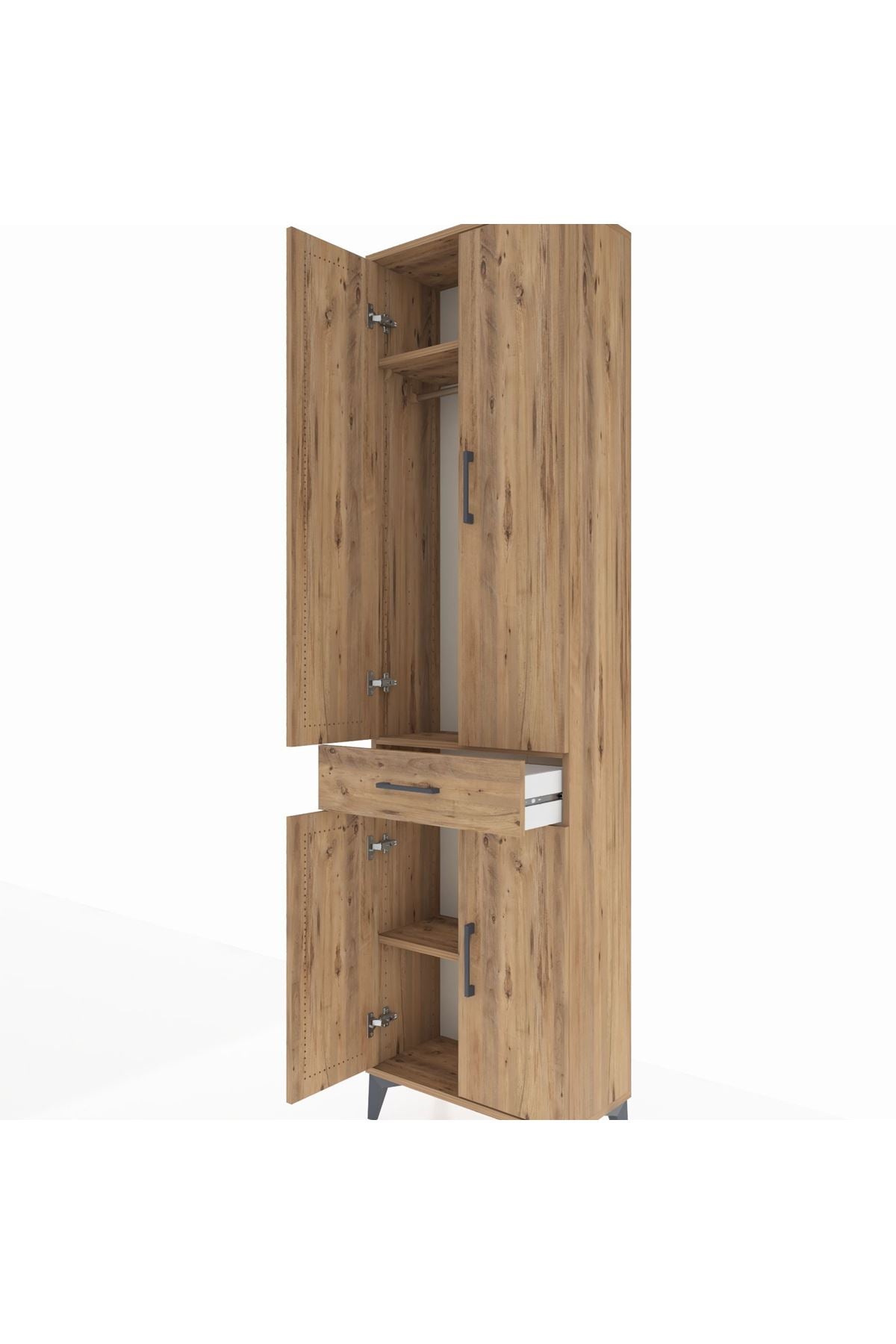 Arges Dolap 3 Raflı Tek Çekmeceli Tek Askılı 60x30x221 - S29M190V9A