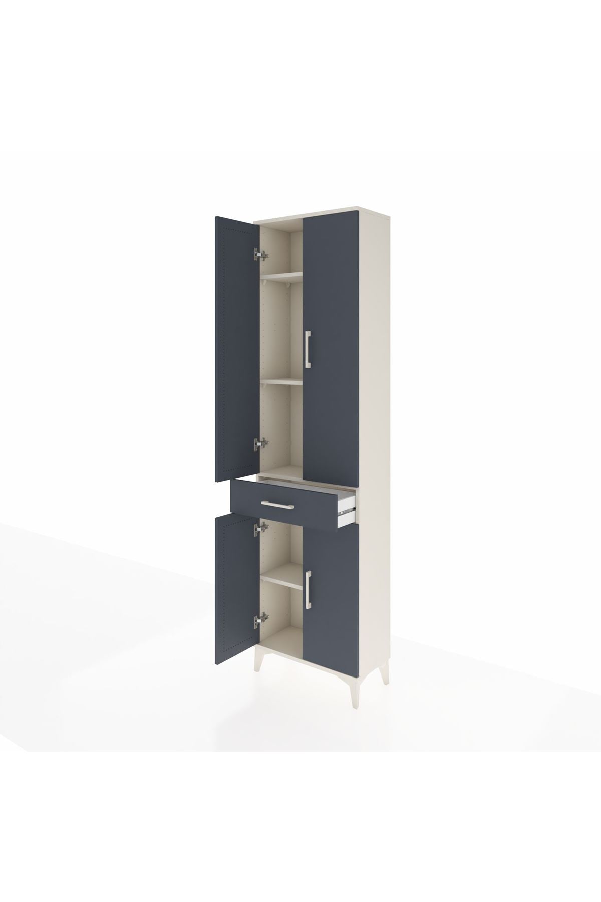 Arges Dolap 4 Raflı Tek Çekmeceli 4 Kapaklı 60x30x221 - S29M191V2A