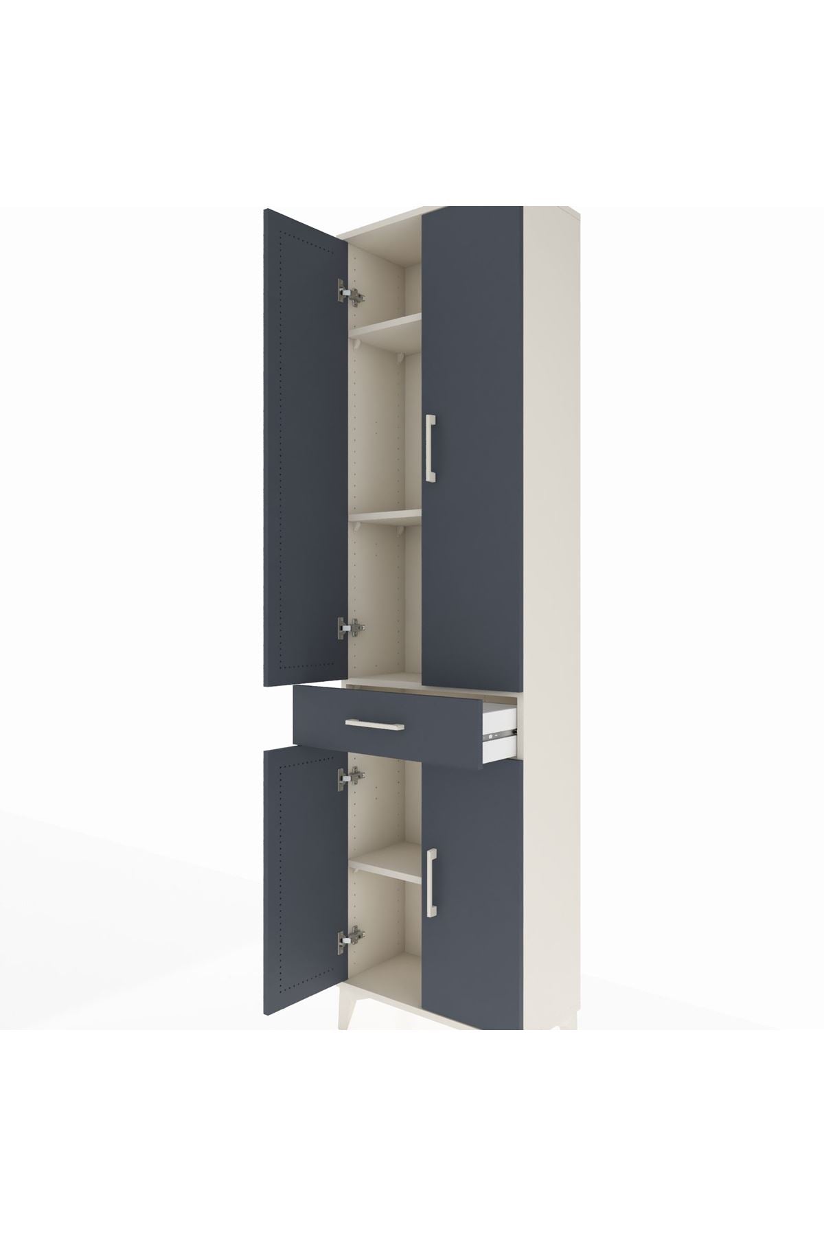 Arges Dolap 4 Raflı Tek Çekmeceli 4 Kapaklı 60x30x221 - S29M191V2A
