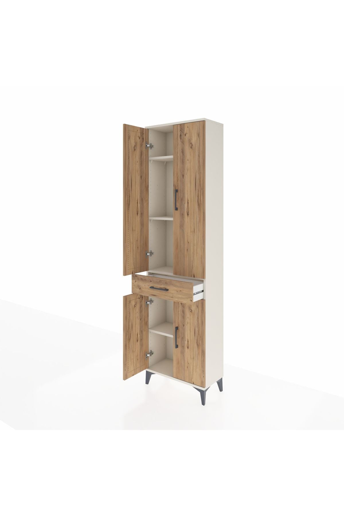 Arges Dolap 4 Raflı Tek Çekmeceli 4 Kapaklı 60x30x221 - S29M191V3A