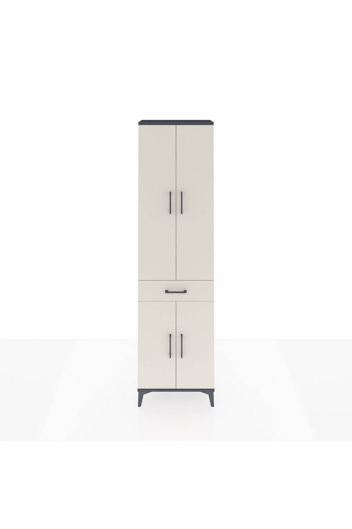 Arges Dolap 4 Raflı Tek Çekmeceli 4 Kapaklı 60x30x221 - S29M191V4A