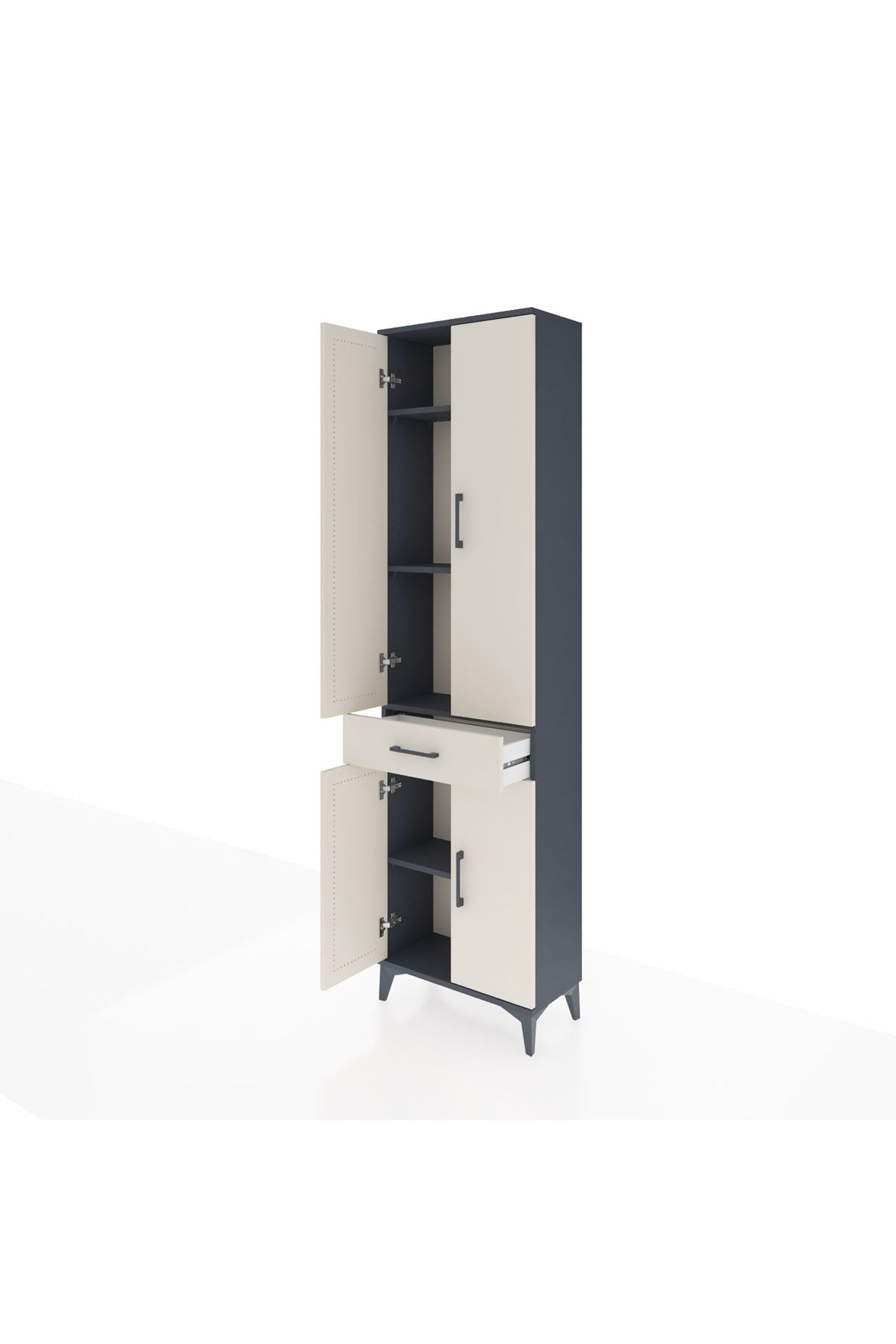 Arges Dolap 4 Raflı Tek Çekmeceli 4 Kapaklı 60x30x221 - S29M191V4A