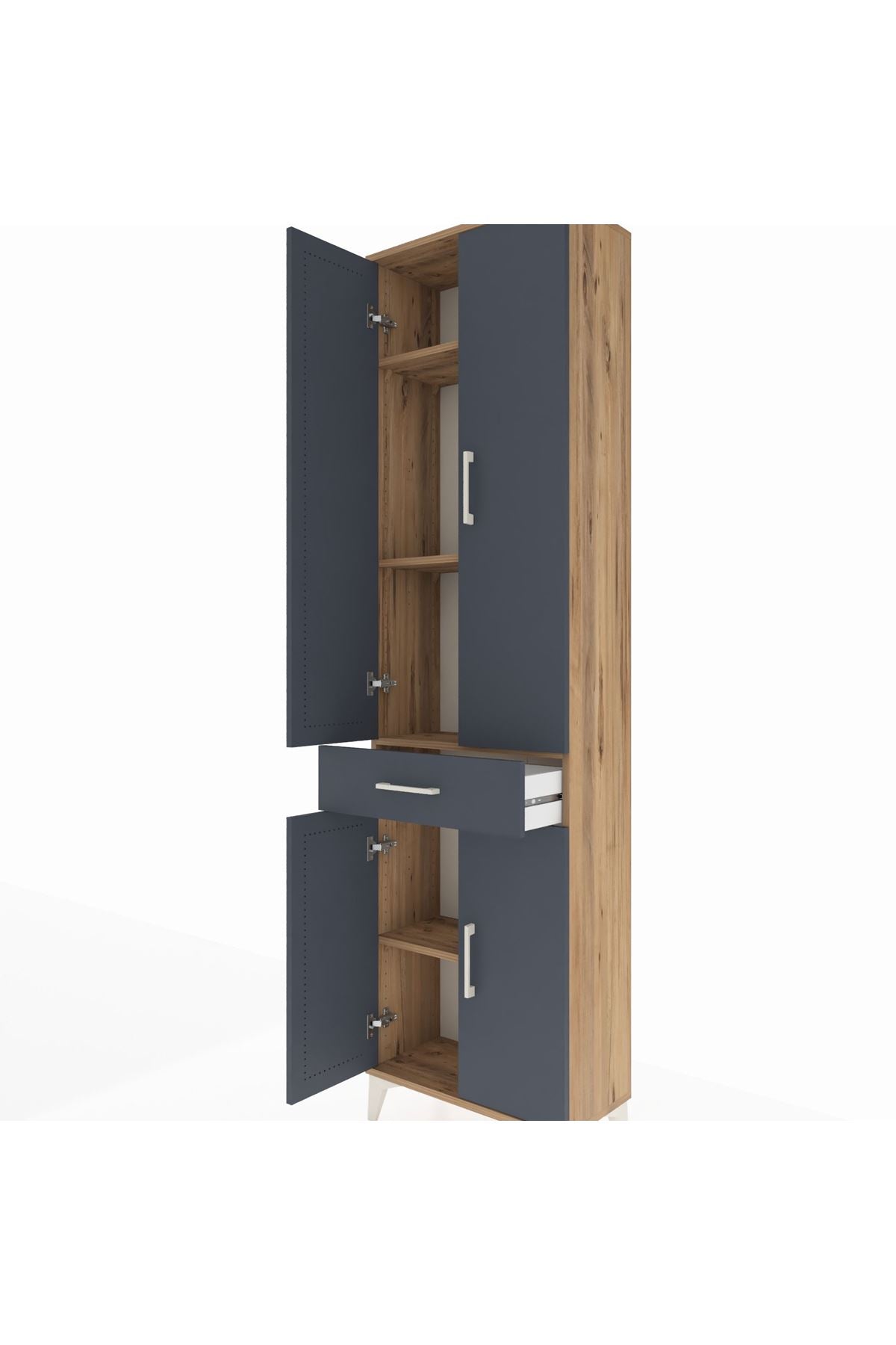 Arges Dolap 4 Raflı Tek Çekmeceli 4 Kapaklı 60x30x221 - S29M191V8A