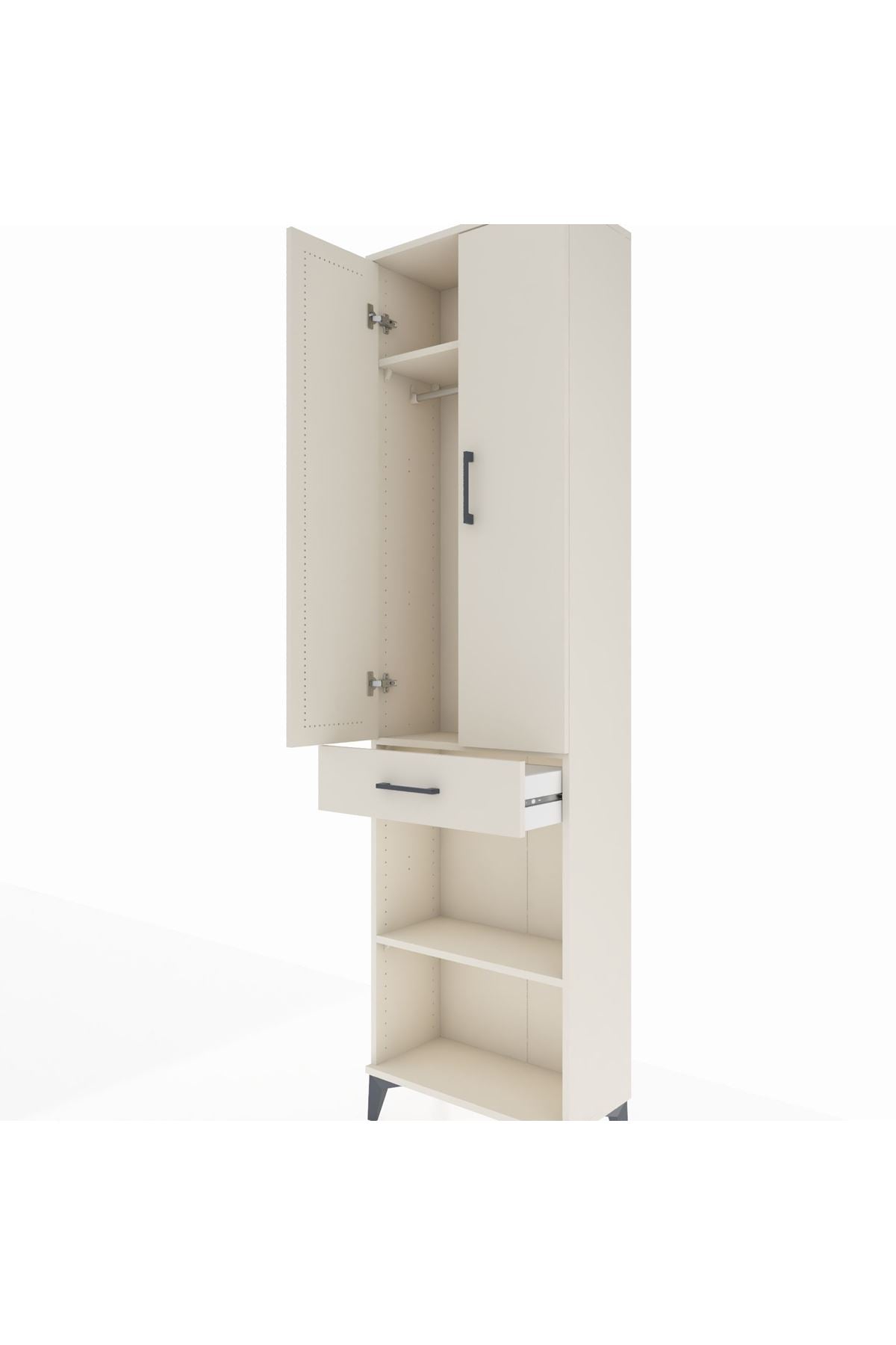 Arges Dolap 3 Raflı Tek Çekmeceli Tek Askılı 60x30x221 - S29M193V1A