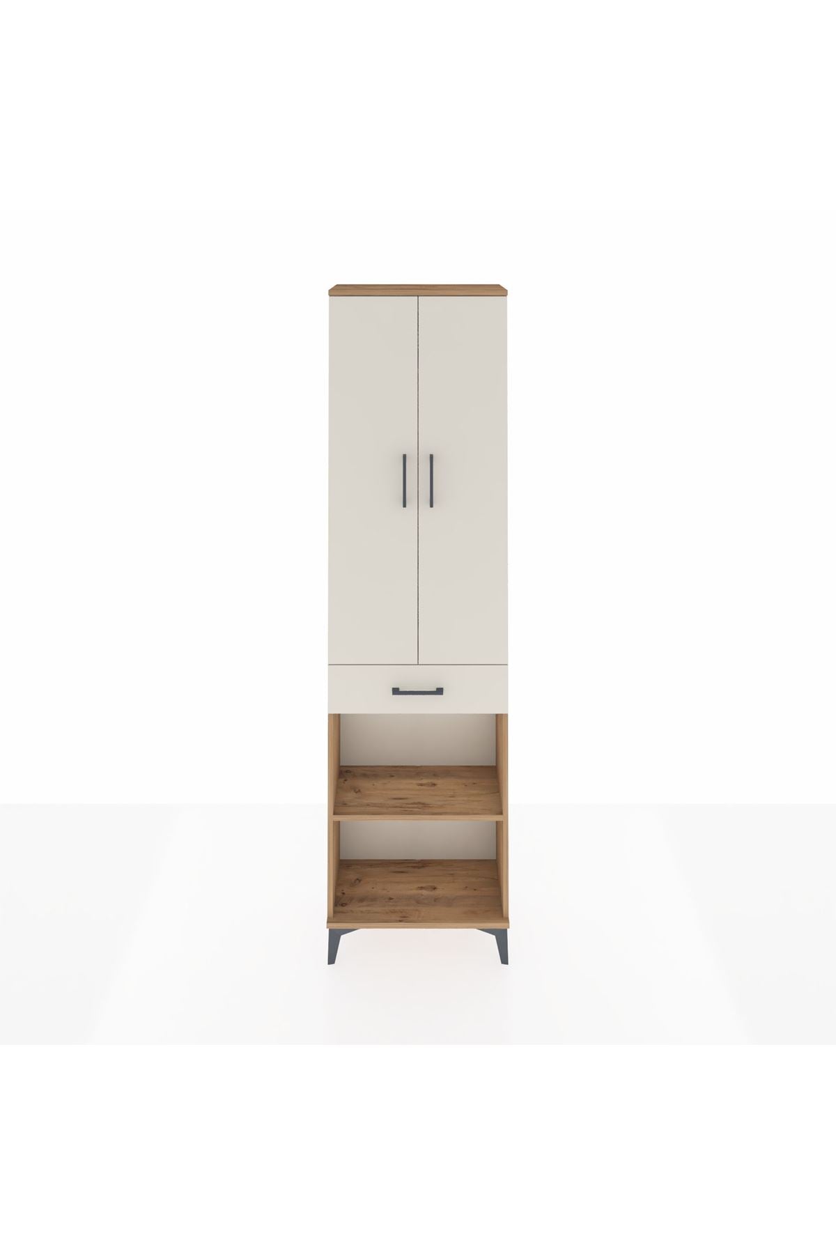 Arges Dolap 3 Raflı Tek Çekmeceli Tek Askılı 60x30x221 - S29M193V7A