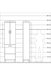 Arges Dolap 3 Raflı Tek Çekmeceli Tek Askılı 60x30x221 - S29M193V6A