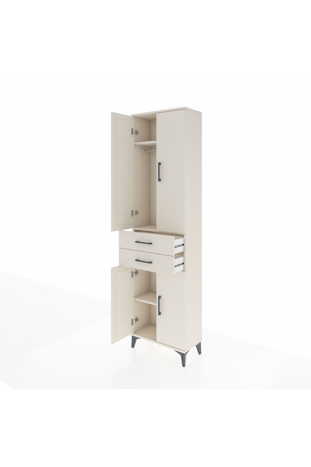 Arges Dolap 3 Raflı 2 Çekmeceli Tek Askılı 60x30x221 - S29M194V1A