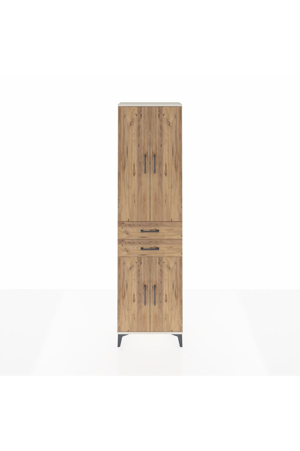 Arges Dolap 3 Raflı 2 Çekmeceli Tek Askılı 60x30x221 - S29M194V3A