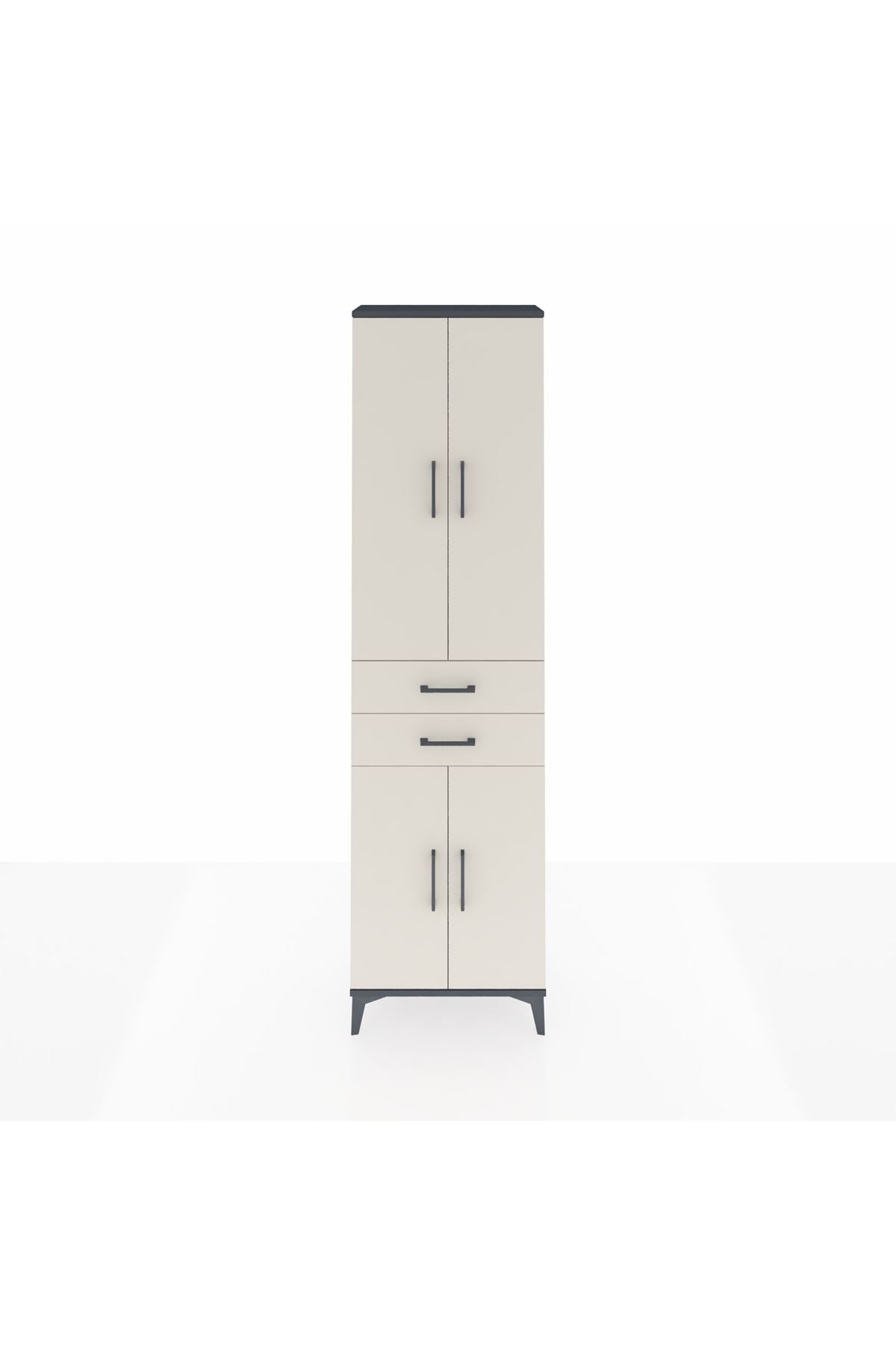 Arges Dolap 3 Raflı 2 Çekmeceli Tek Askılı 60x30x221 - S29M194V4A