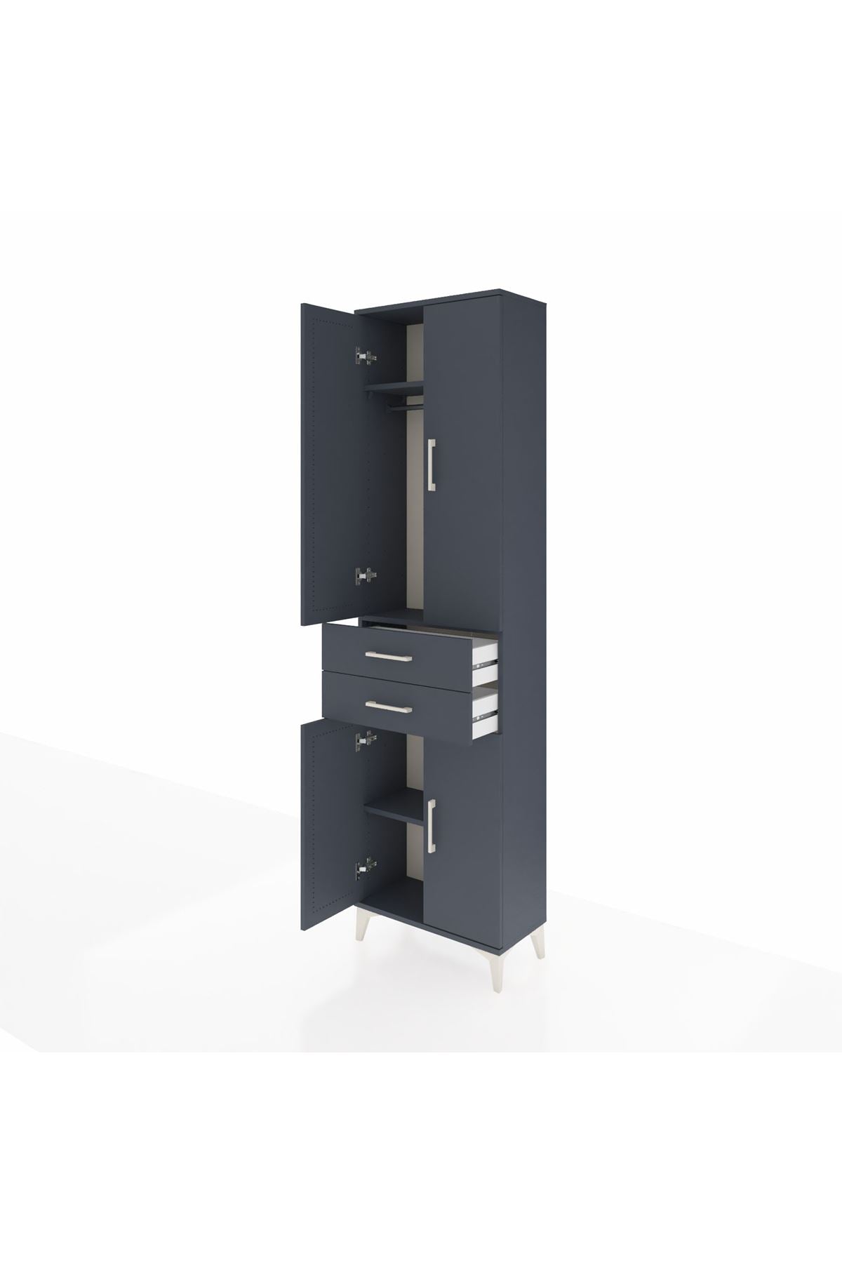 Arges Dolap 3 Raflı 2 Çekmeceli Tek Askılı 60x30x221 - S29M194V5A
