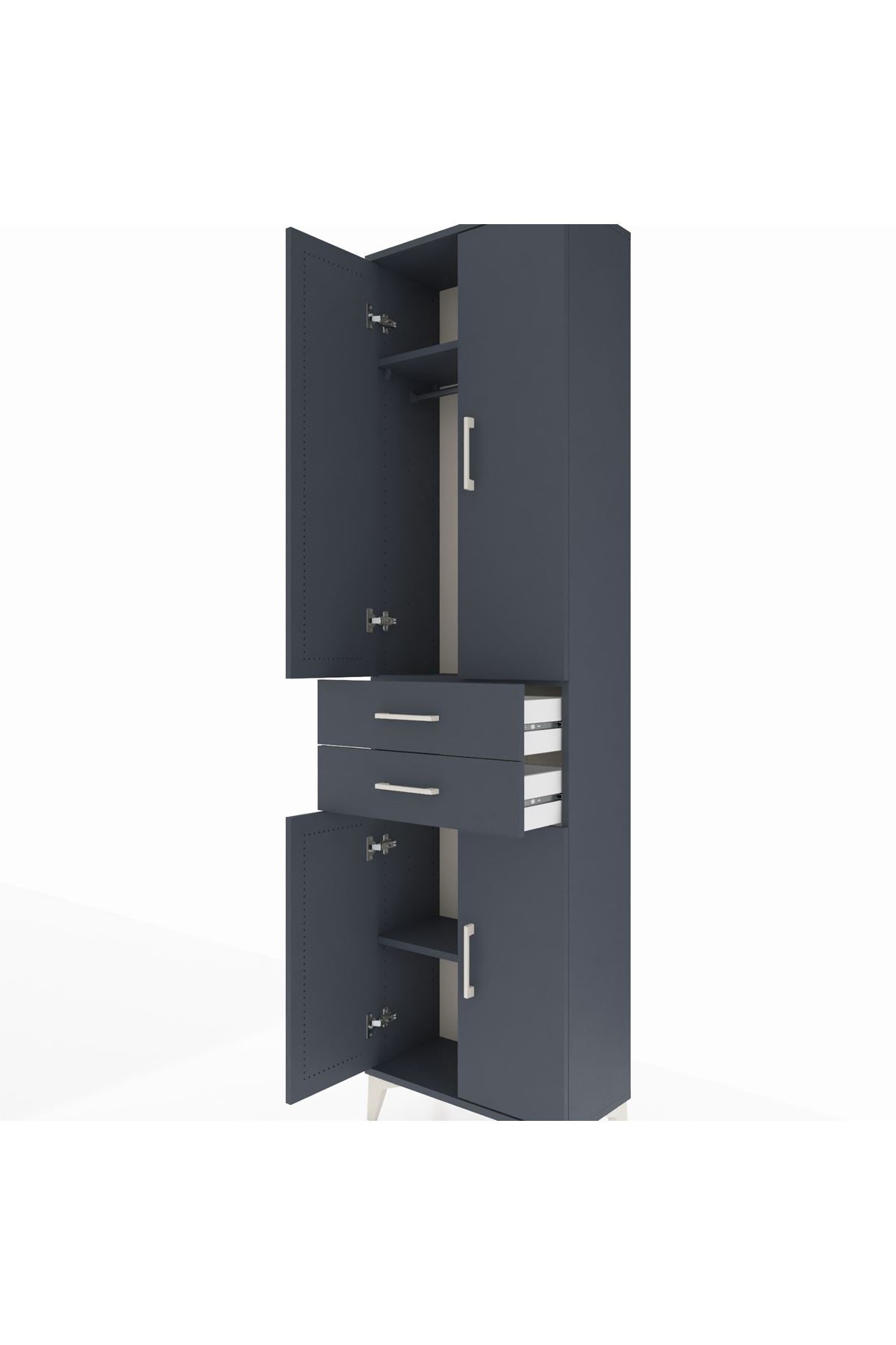 Arges Dolap 3 Raflı 2 Çekmeceli Tek Askılı 60x30x221 - S29M194V5A