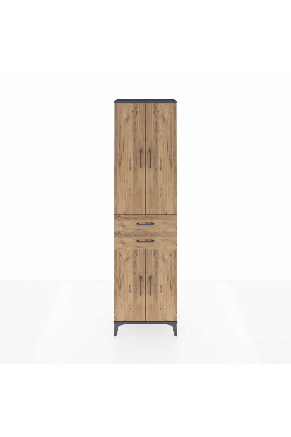 Arges Dolap 3 Raflı 2 Çekmeceli Tek Askılı 60x30x221 - S29M194V6A