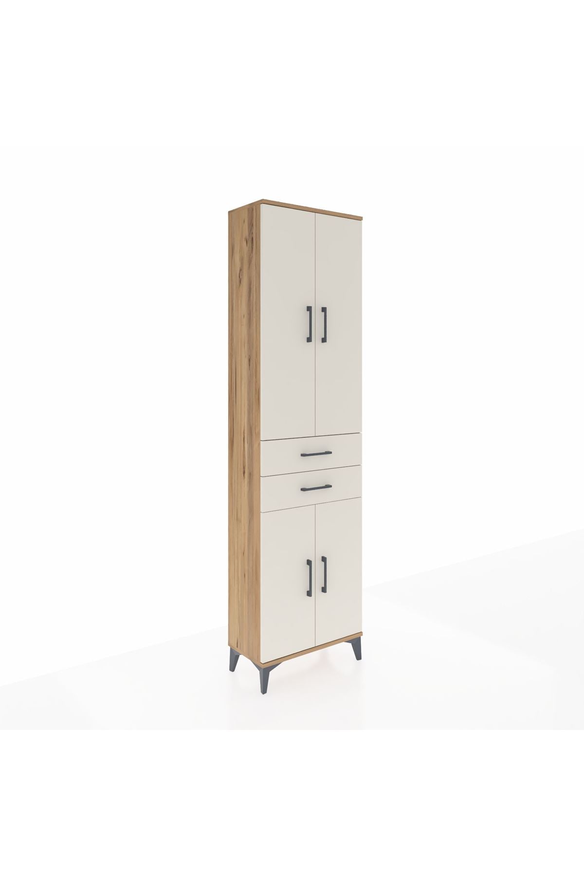 Arges Dolap 3 Raflı 2 Çekmeceli Tek Askılı 60x30x221 - S29M194V7A