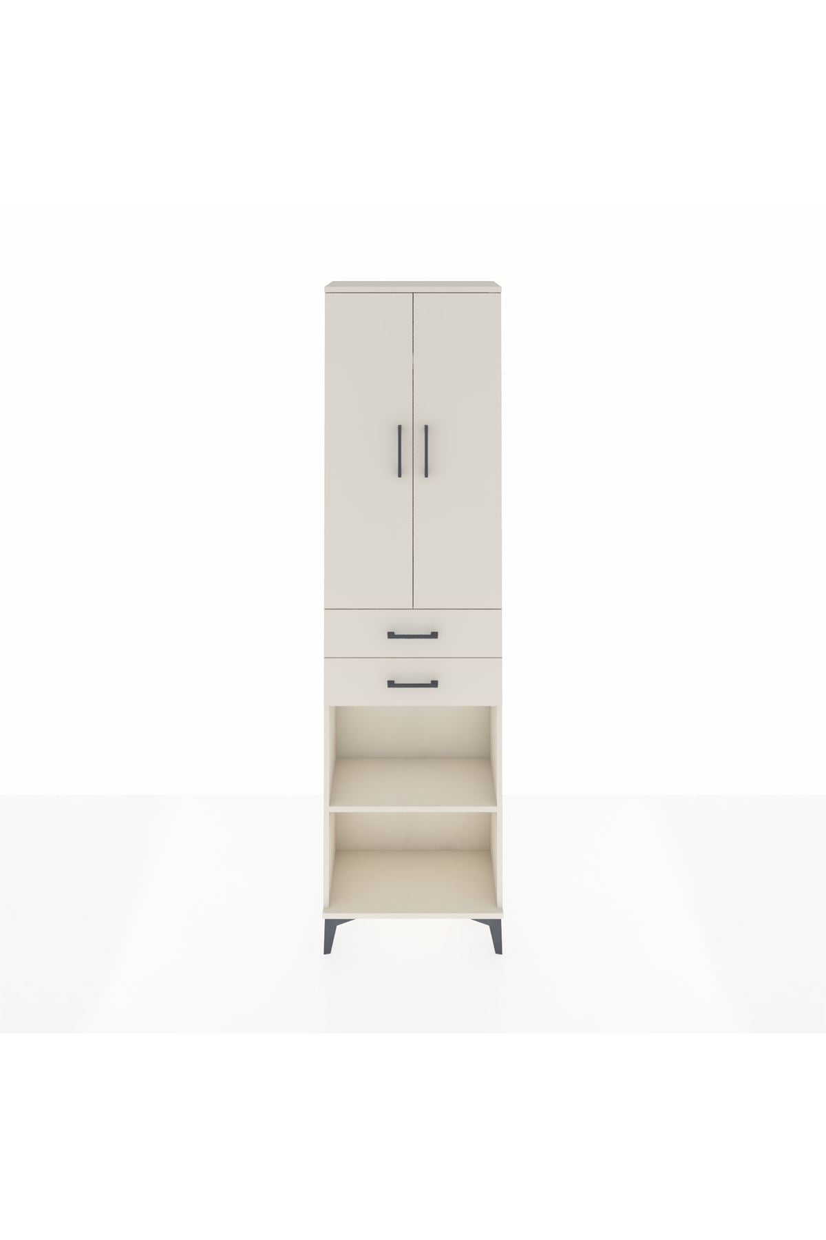 Arges Dolap 3 Raflı 2 Çekmeceli Tek Askılı 60x30x221 - S29M195V1A
