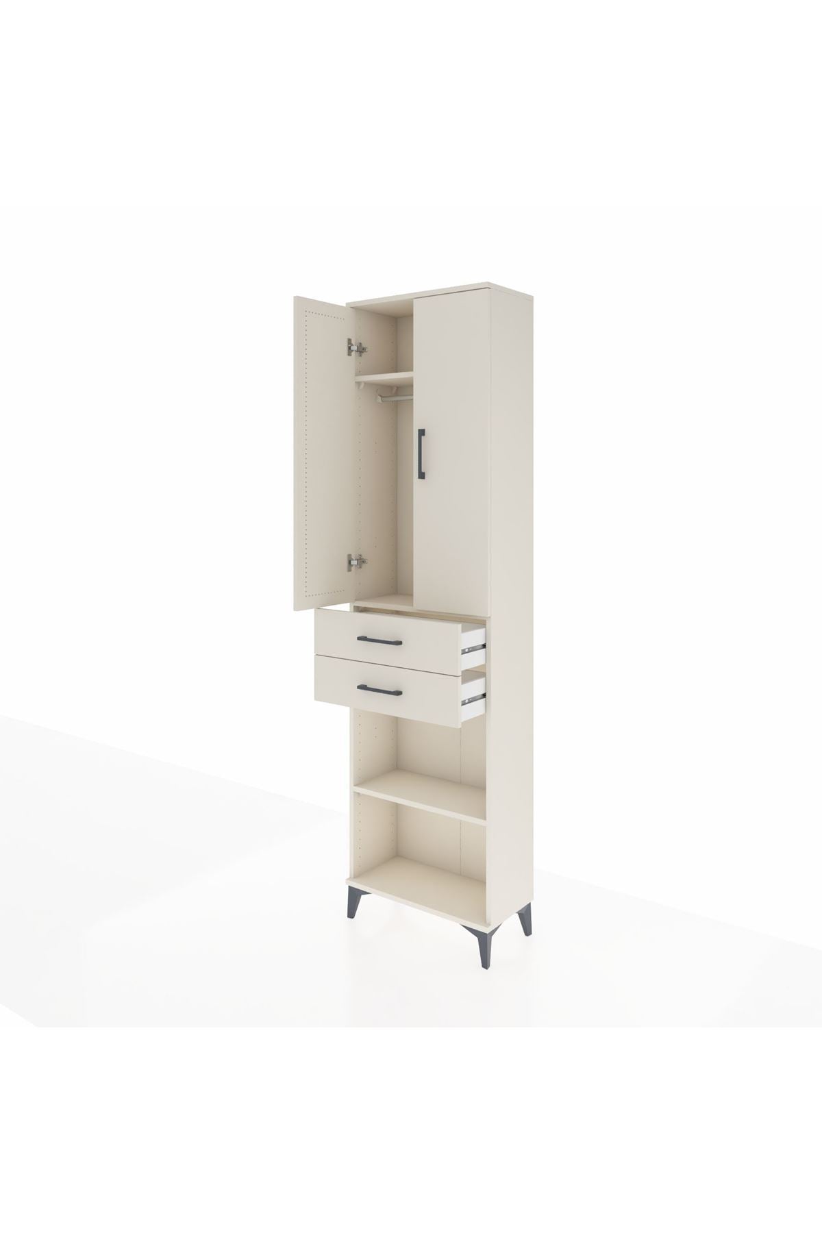 Arges Dolap 3 Raflı 2 Çekmeceli Tek Askılı 60x30x221 - S29M195V1A