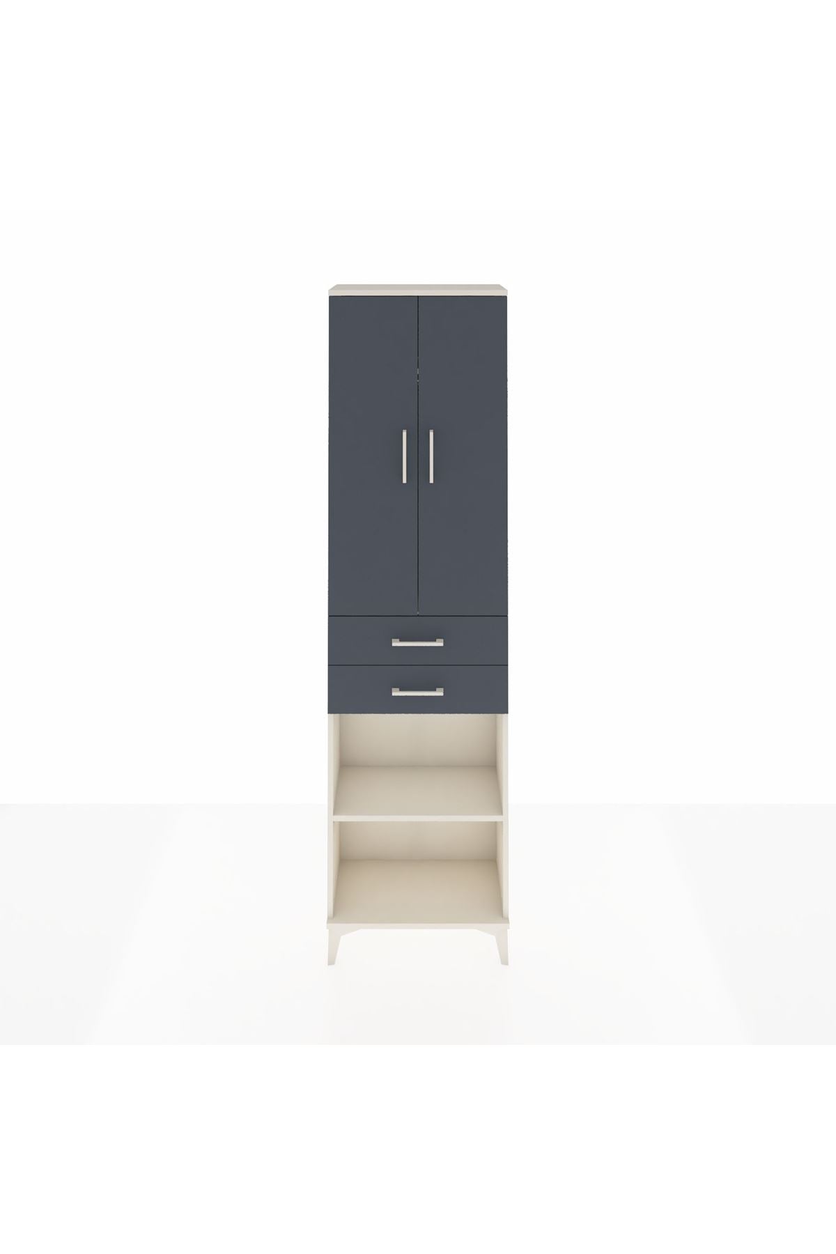Arges Dolap 3 Raflı 2 Çekmeceli Tek Askılı 60x30x221 - S29M195V2A