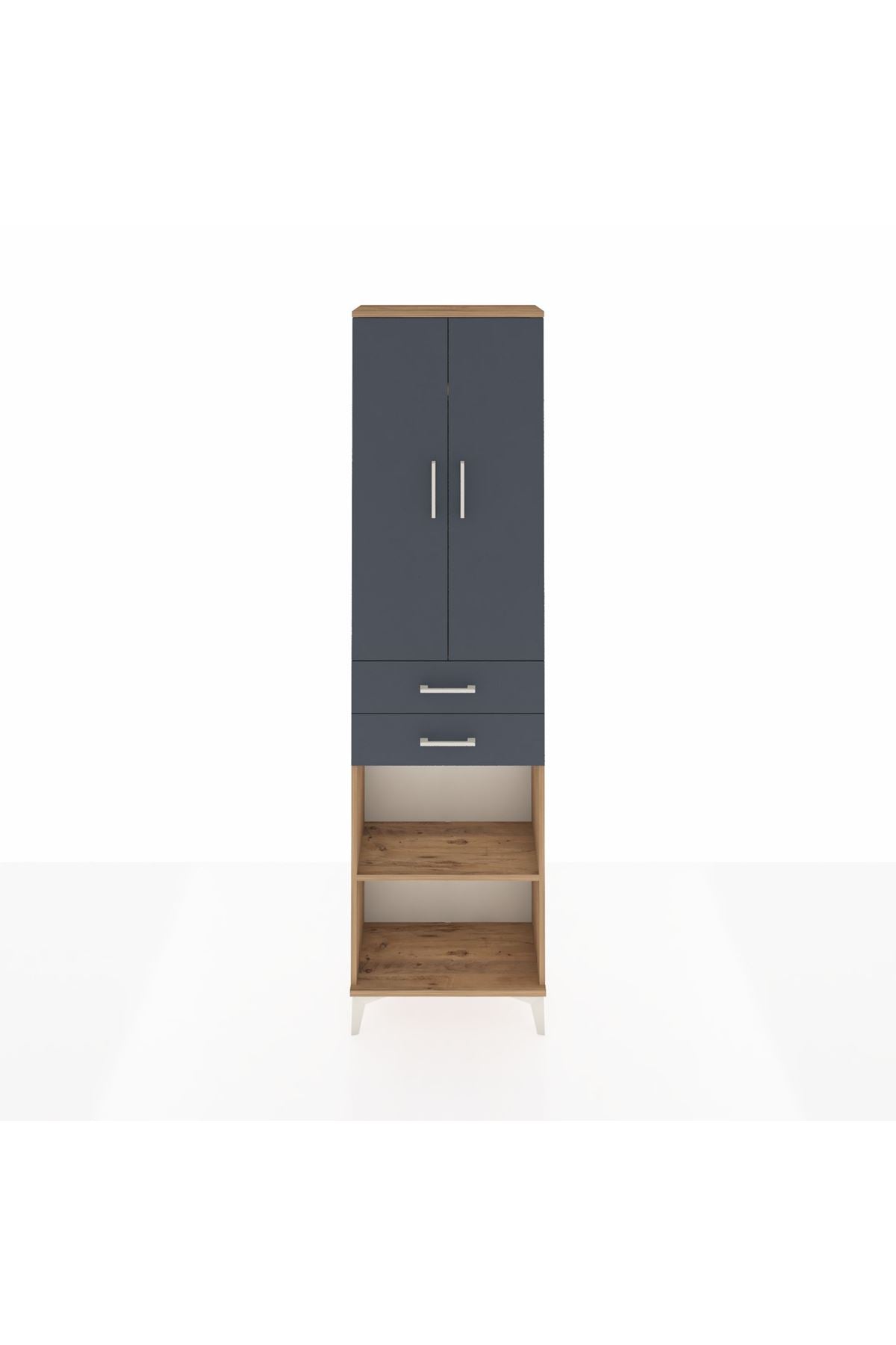 Arges Dolap 3 Raflı 2 Çekmeceli Tek Askılı 60x30x221 - S29M195V8A