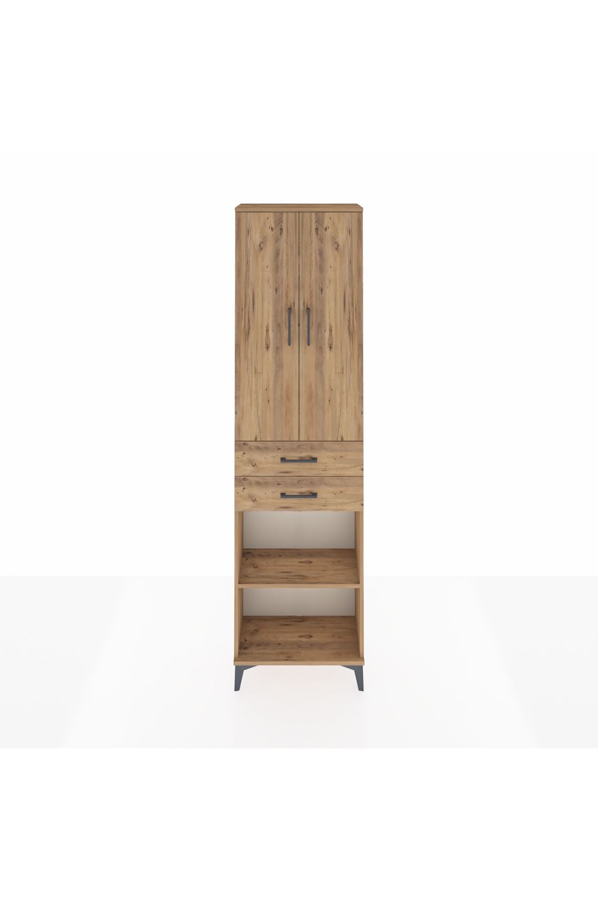 Arges Dolap 3 Raflı 2 Çekmeceli Tek Askılı 60x30x221 - S29M195V9A