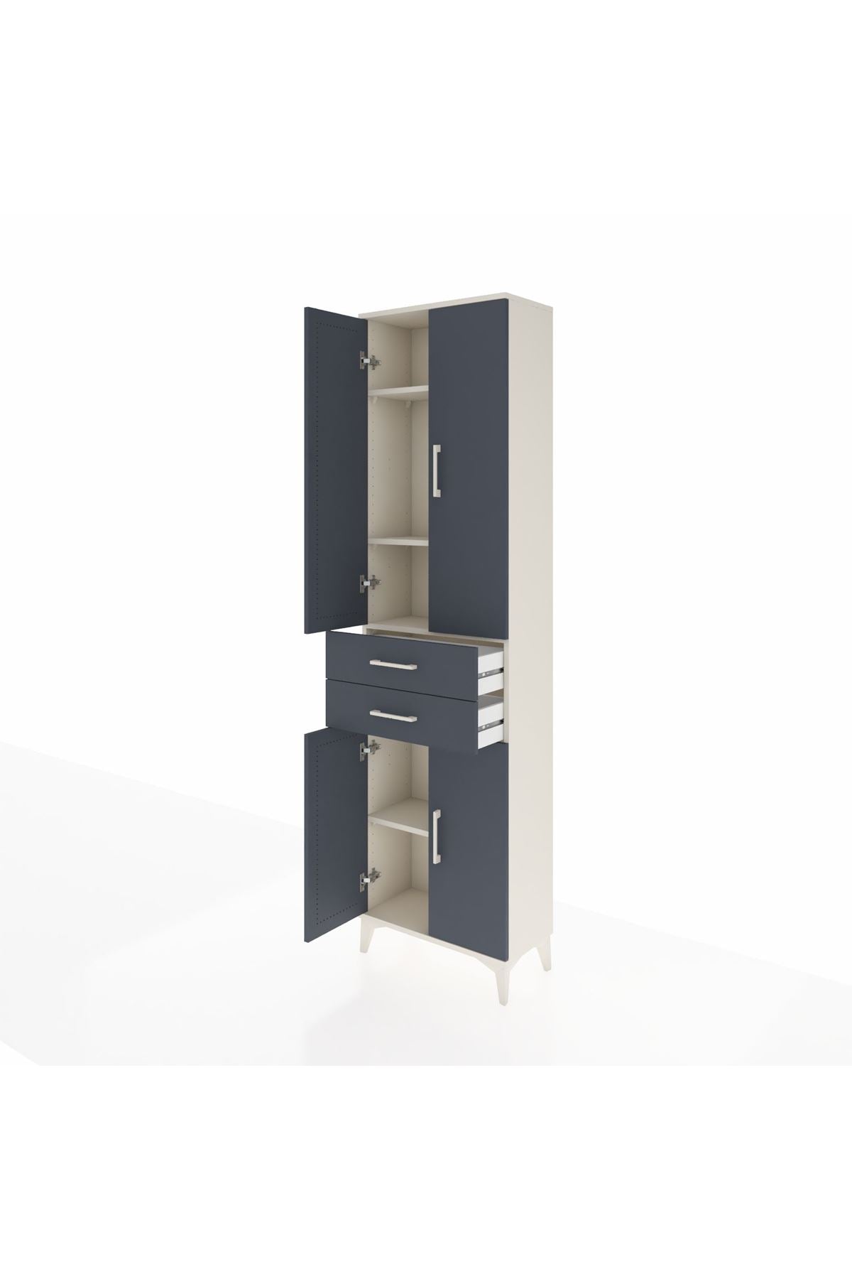 Arges Dolap 4 Raflı 2 Çekmeceli 4 Kapaklı 60x30x221 - S29M196V2A