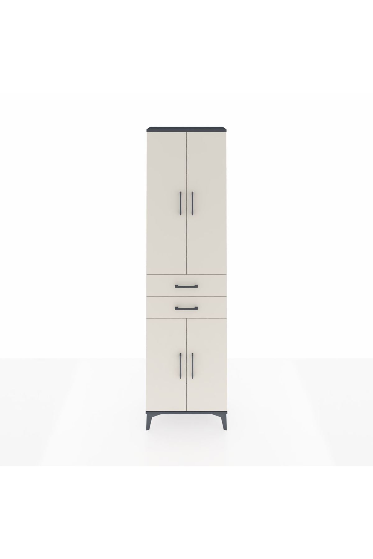Arges Dolap 4 Raflı 2 Çekmeceli 4 Kapaklı 60x30x221 - S29M196V4A