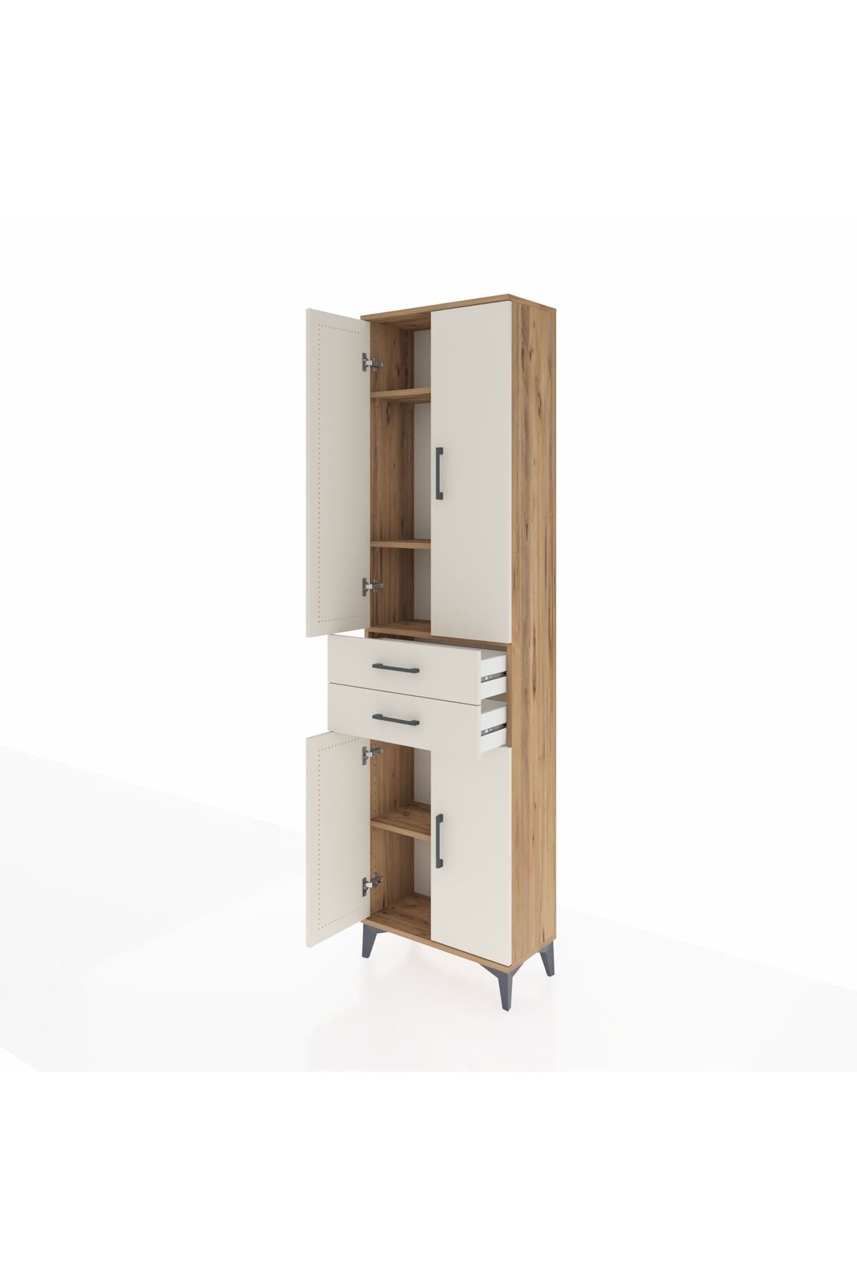 Arges Dolap 4 Raflı 2 Çekmeceli 4 Kapaklı 60x30x221 - S29M196V7A