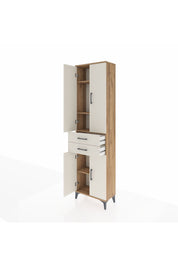 Arges Dolap 4 Raflı 2 Çekmeceli 4 Kapaklı 60x30x221 - S29M196V7A